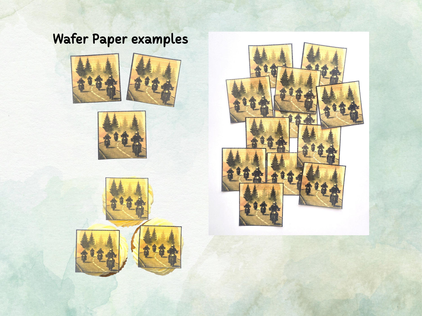 Motorcyclists Edible Cupcake Toppers 12 x 2" – Pre cut Wafer Paper, Card or Icing Sheet, Cupcakes, Cookies, Cake, Birthday, Motorbikes
