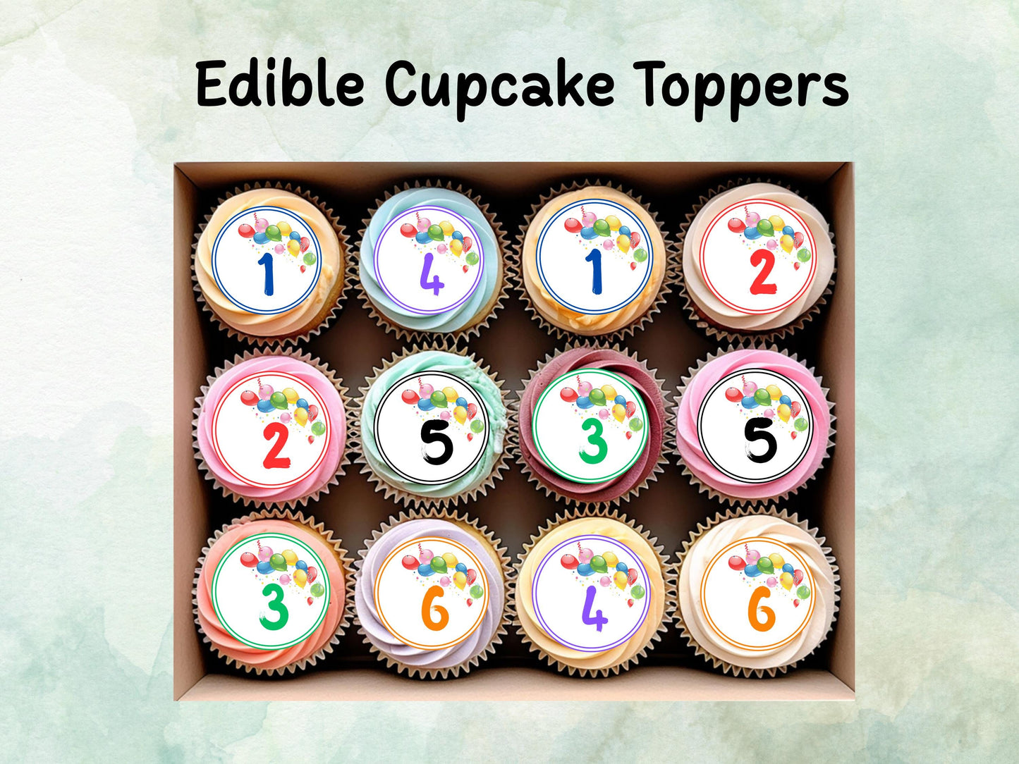 Milestone Birthday Edible Cupcake Toppers 12 x 2" – Pre cut Wafer Paper, Card or Icing Sheet, Customisable Birthday Cake Decoration