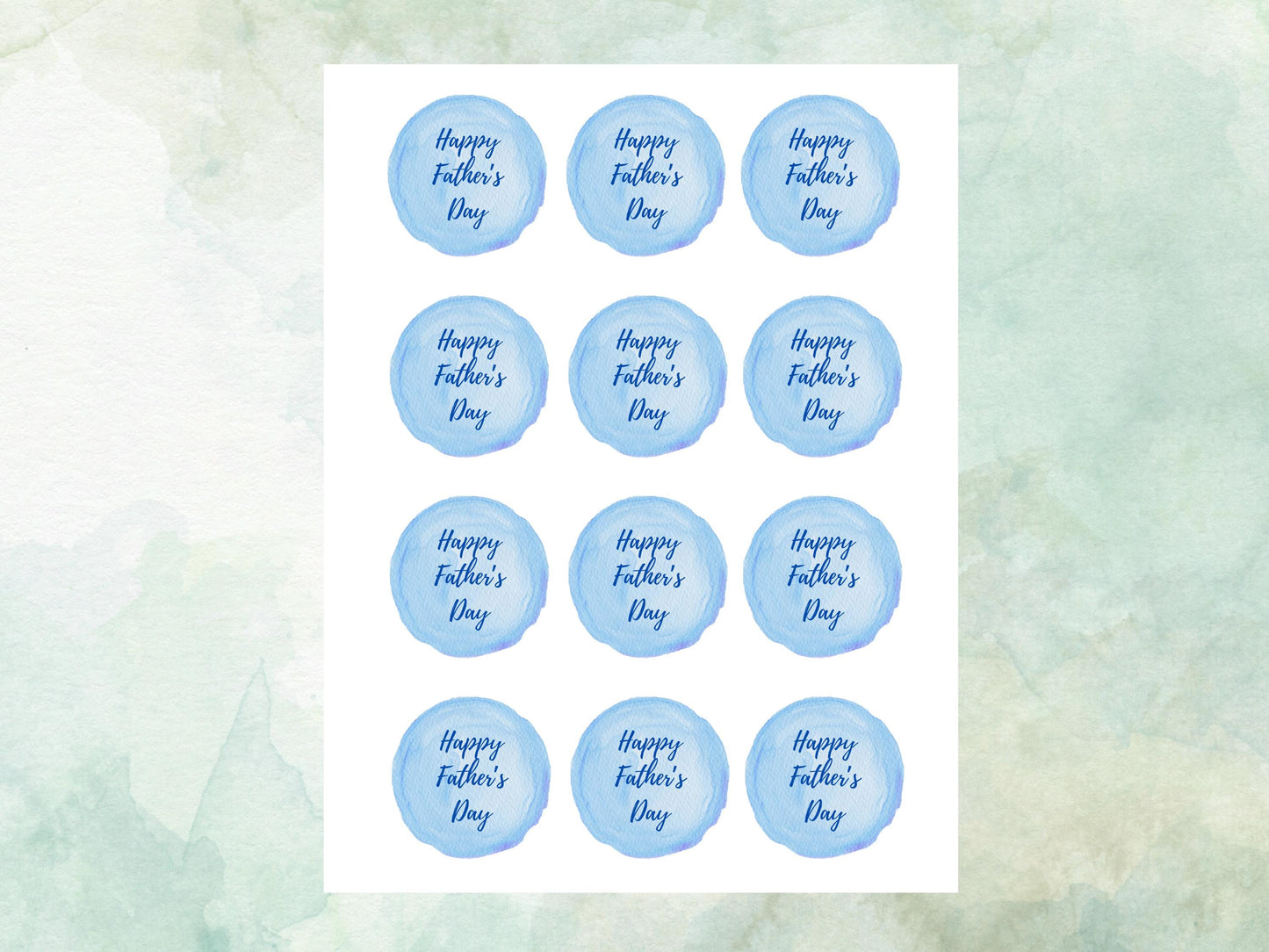Happy Father's Day Edible Cake Toppers 12 x 2" – Pre cut Wafer Paper, Card or Icing Sheet, Fathers Day Cake Decoration