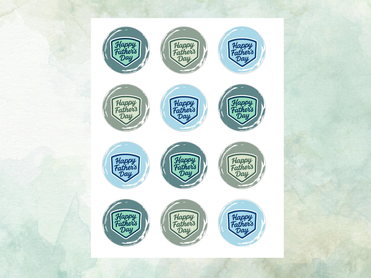 Happy Father's Day Edible Cake Toppers 12 x 2" – Pre cut Wafer Paper, Card or Icing Sheet, Fathers Day Cake Decoration