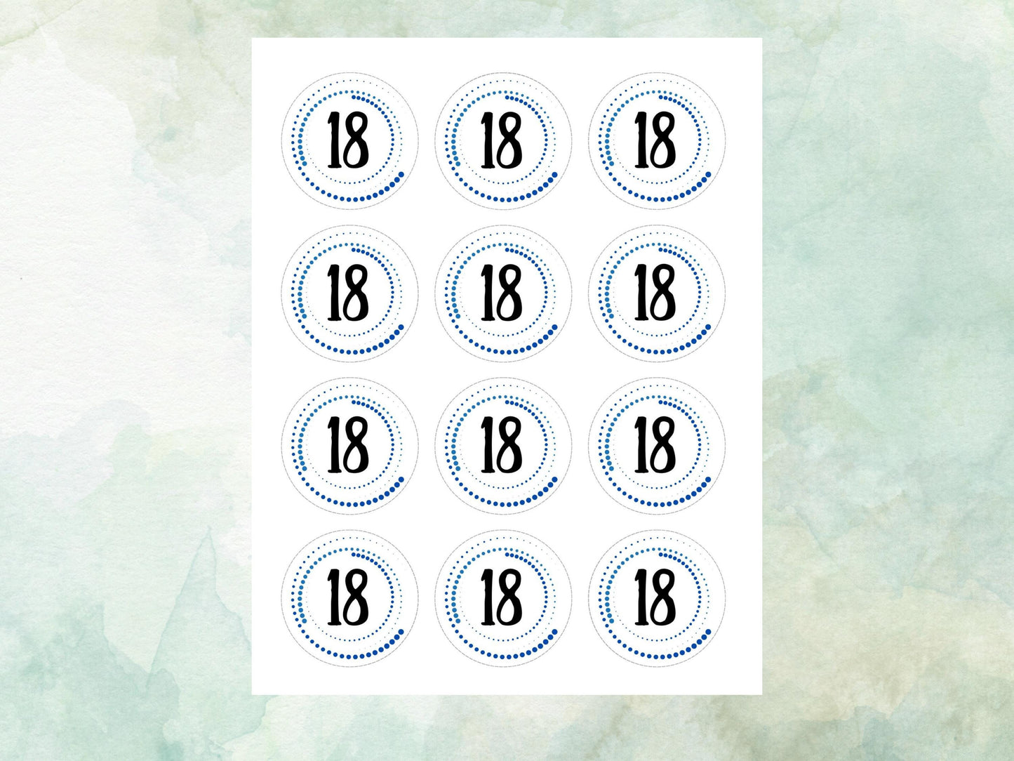 Milestone Birthday Edible Cupcake Toppers 12 x 2" – Pre cut Wafer Paper, Card or Icing Sheet, Customisable Birthday Cake Decoration