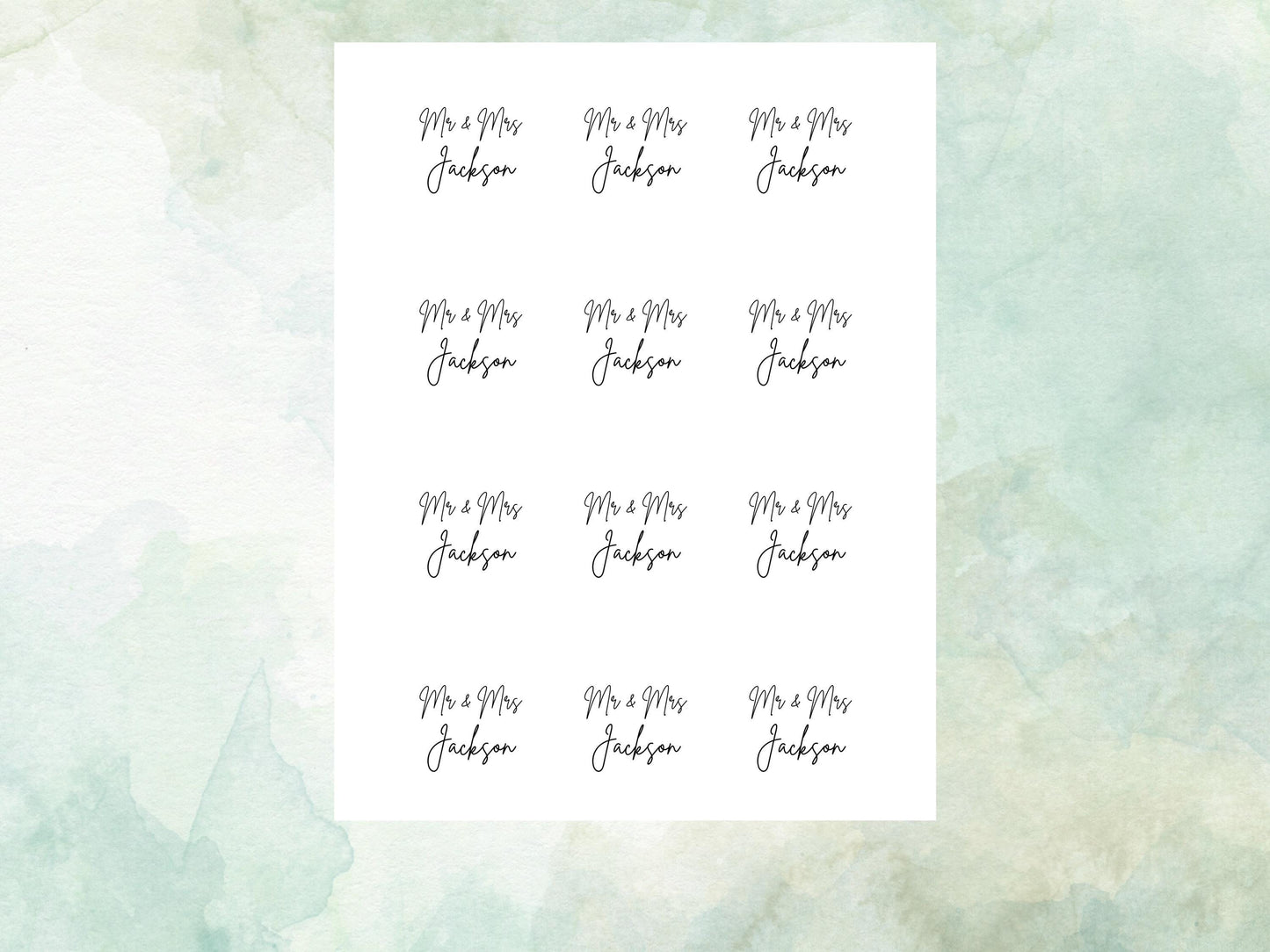 Personalised Wedding Edible Cupcake Toppers 12 x 2" – Pre cut Wafer Paper, Card or Icing Sheet, Cookie Favor, Cake Topper