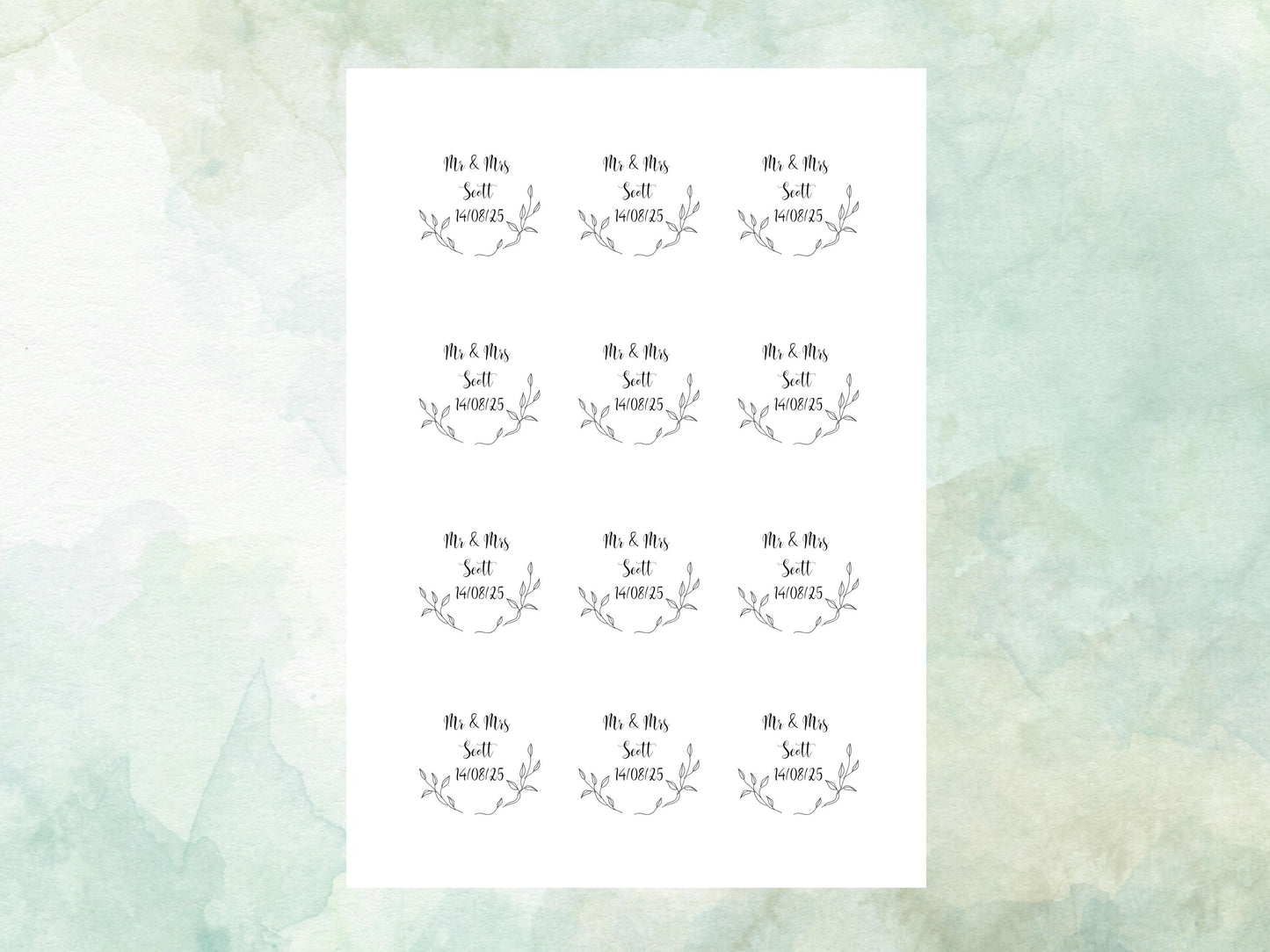 Personalised Edible Cupcake Toppers 12 x 2" – Pre cut Wafer Paper, Card or Icing Sheet, Wedding Cake Topper, Wedding Favors
