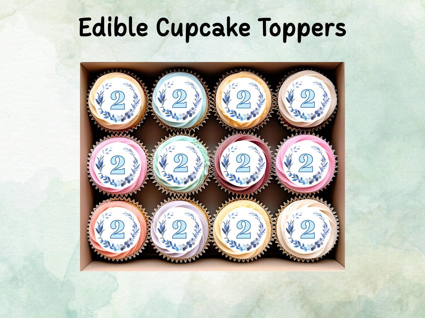 Milestone Birthday Edible Cupcake Toppers 12 x 2" – Pre cut Wafer Paper, Card or Icing Sheet, Customisable Birthday Cake Decoration