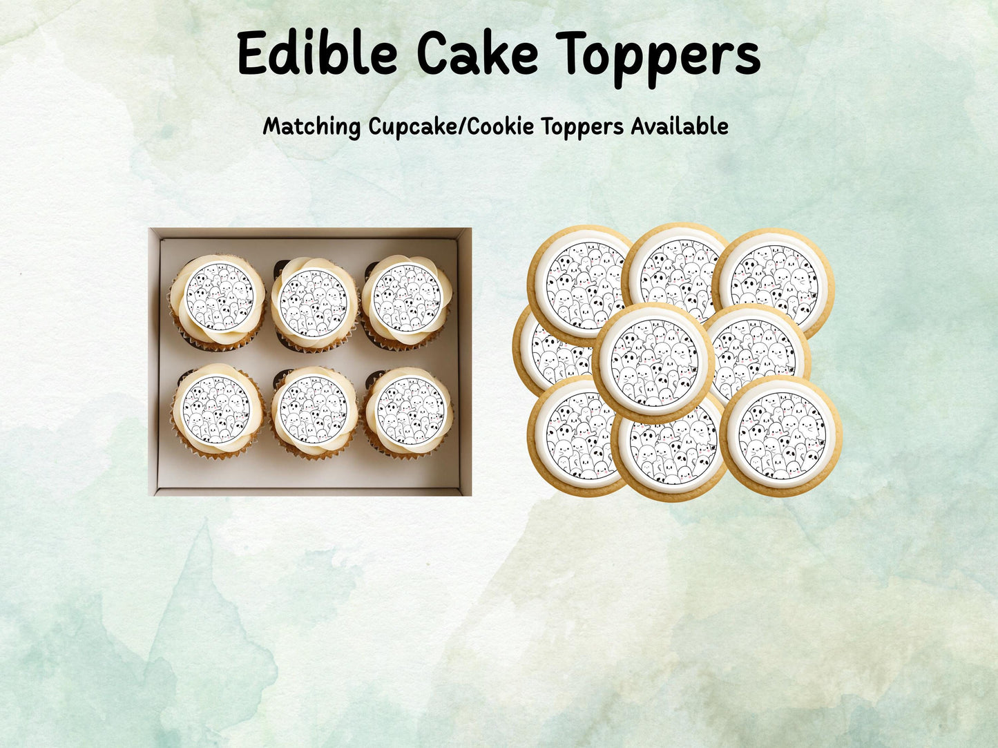 Ghost Edible Cake Topper– 6", 7" or 8" Pre cut Wafer Paper, Card or Icing Sheet, Ghost Halloween Edible Cake Decoration