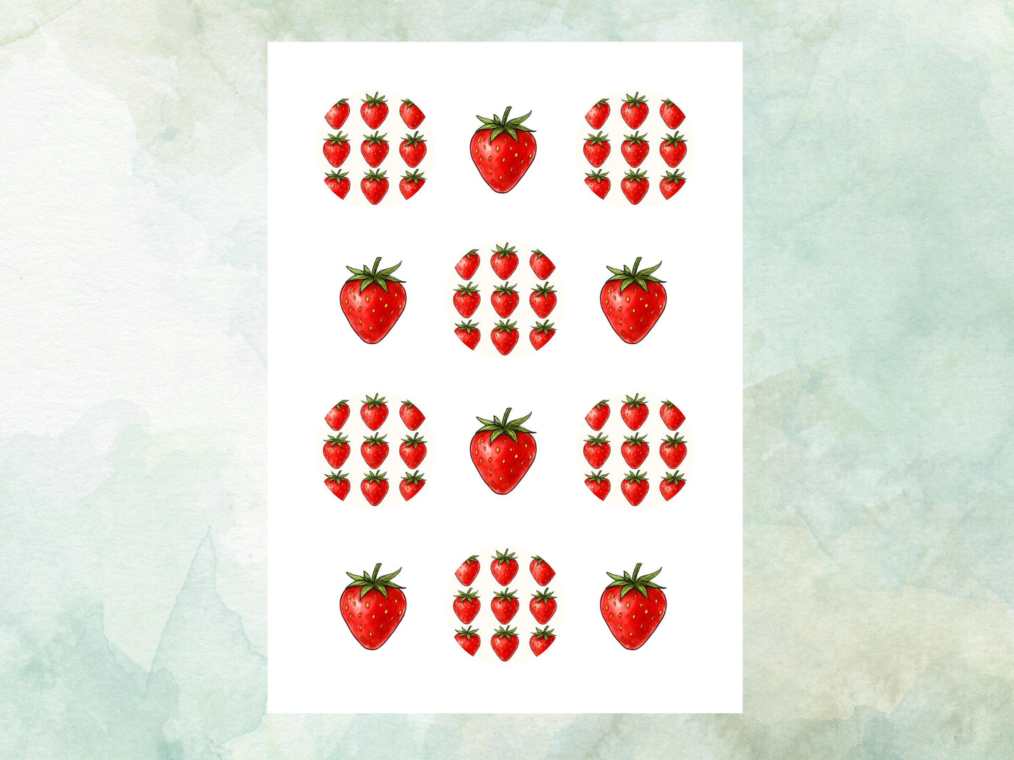 Strawberry Edible Cupcake Toppers – 12 x 2" Pre cut Wafer Paper, Card or Icing Sheet