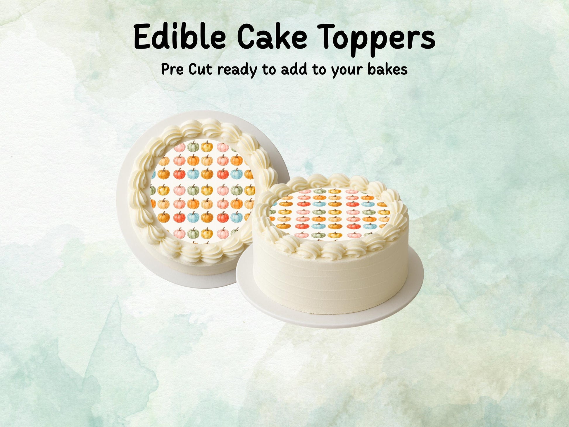 Halloween Pumpkin Cake Topper: 6", 7" & 8" Pre Cut Edible Wafer, Card, or Icing Sheet