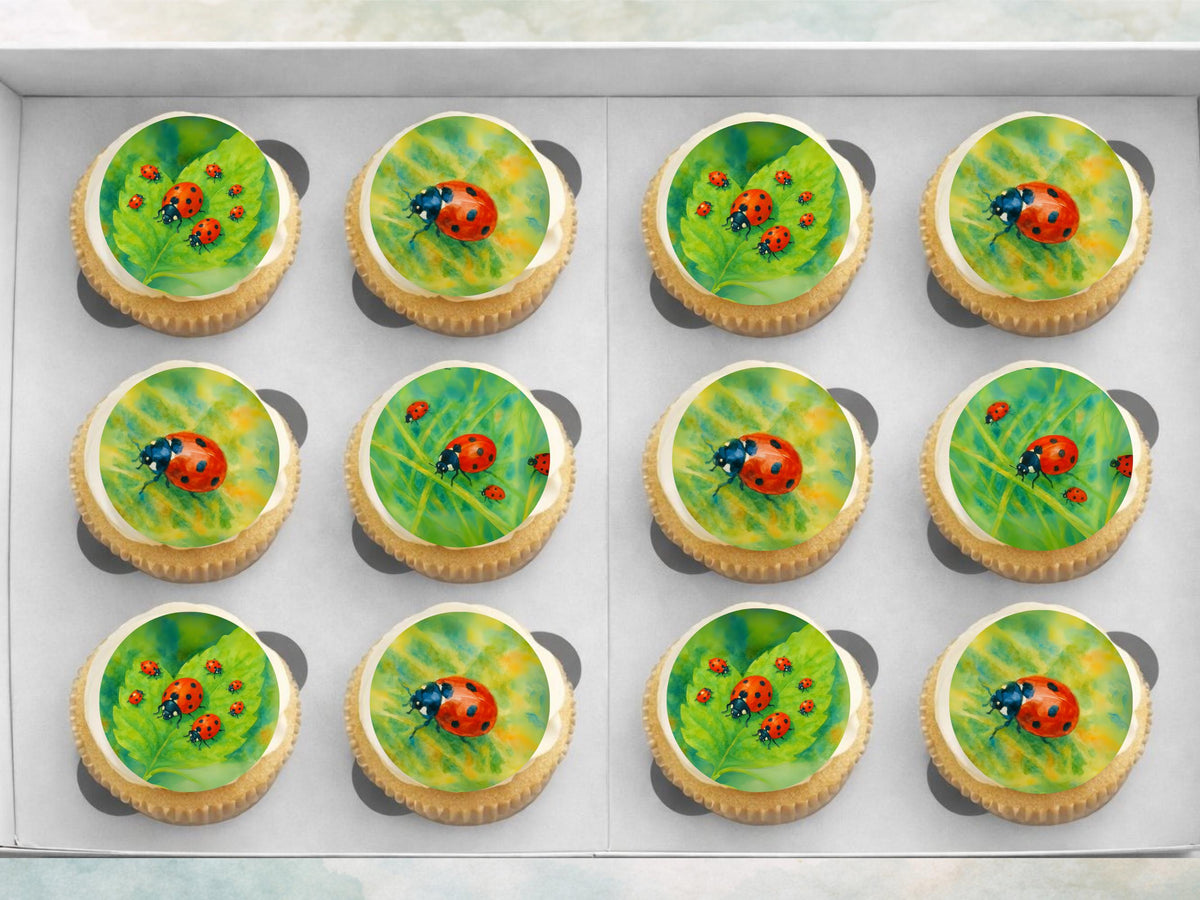 Ladybird Edible Cupcake Toppers – Ladybug Cake Decoration