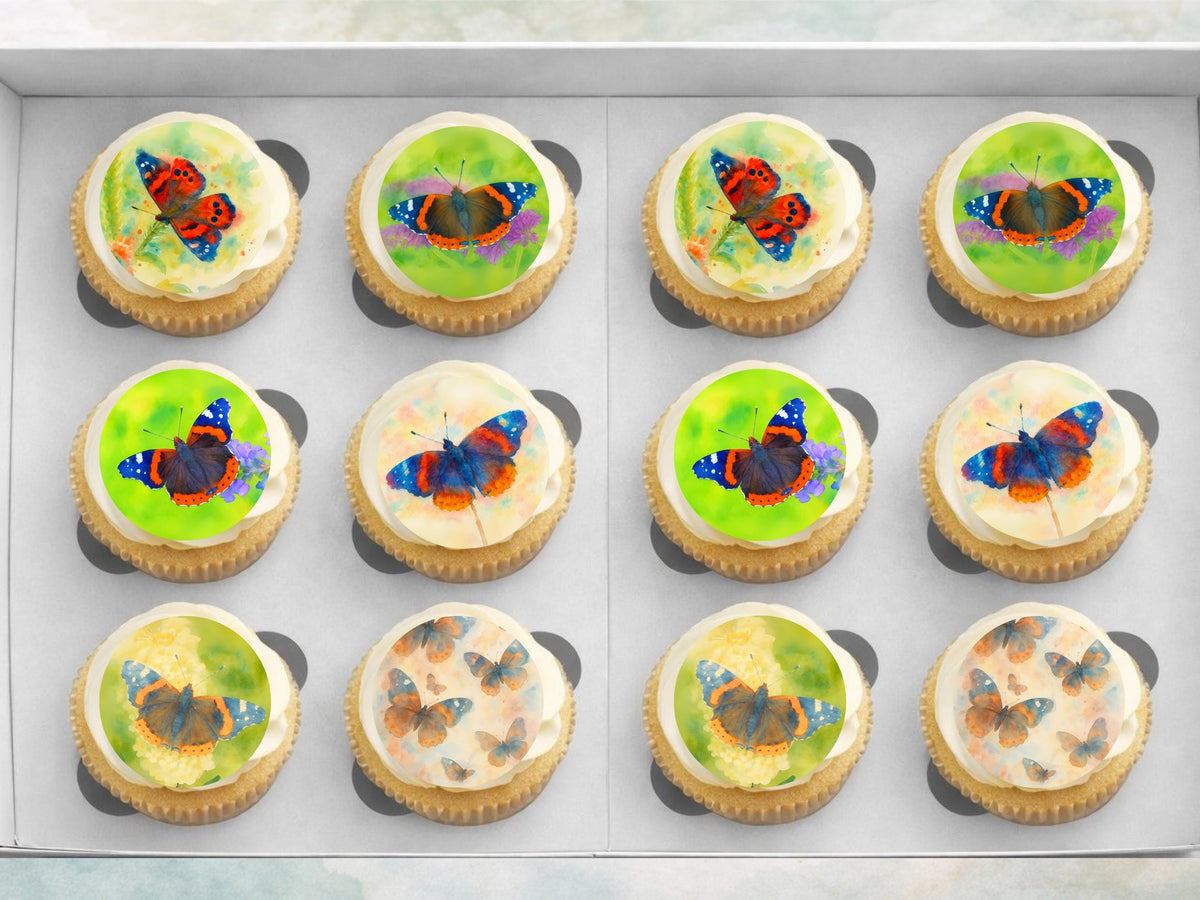 Butterfly Edible Cupcake Toppers – Precut Wafer Paper, Card, or Icing