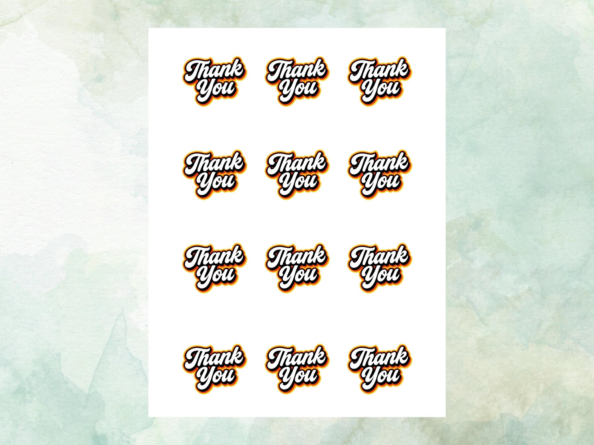 Thank You Edible Cupcake Toppers 12 x 2"– Pre cut Wafer Paper, Card or Icing Sheet, Cookies, Cake