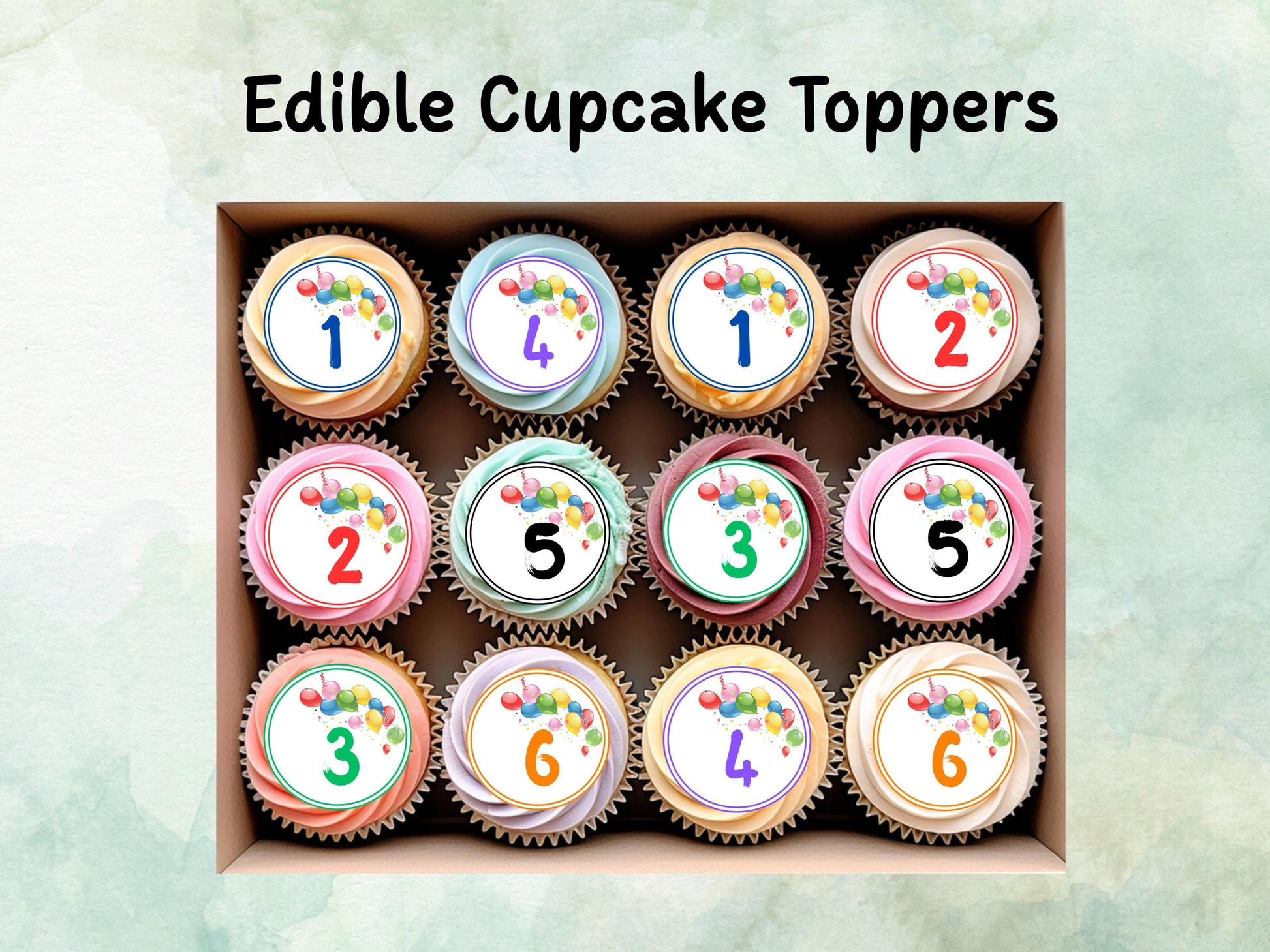 Milestone Birthday Edible Cupcake Toppers 12 x 2" – Pre cut Wafer Paper, Card or Icing Sheet, Customisable Birthday Cake Decoration