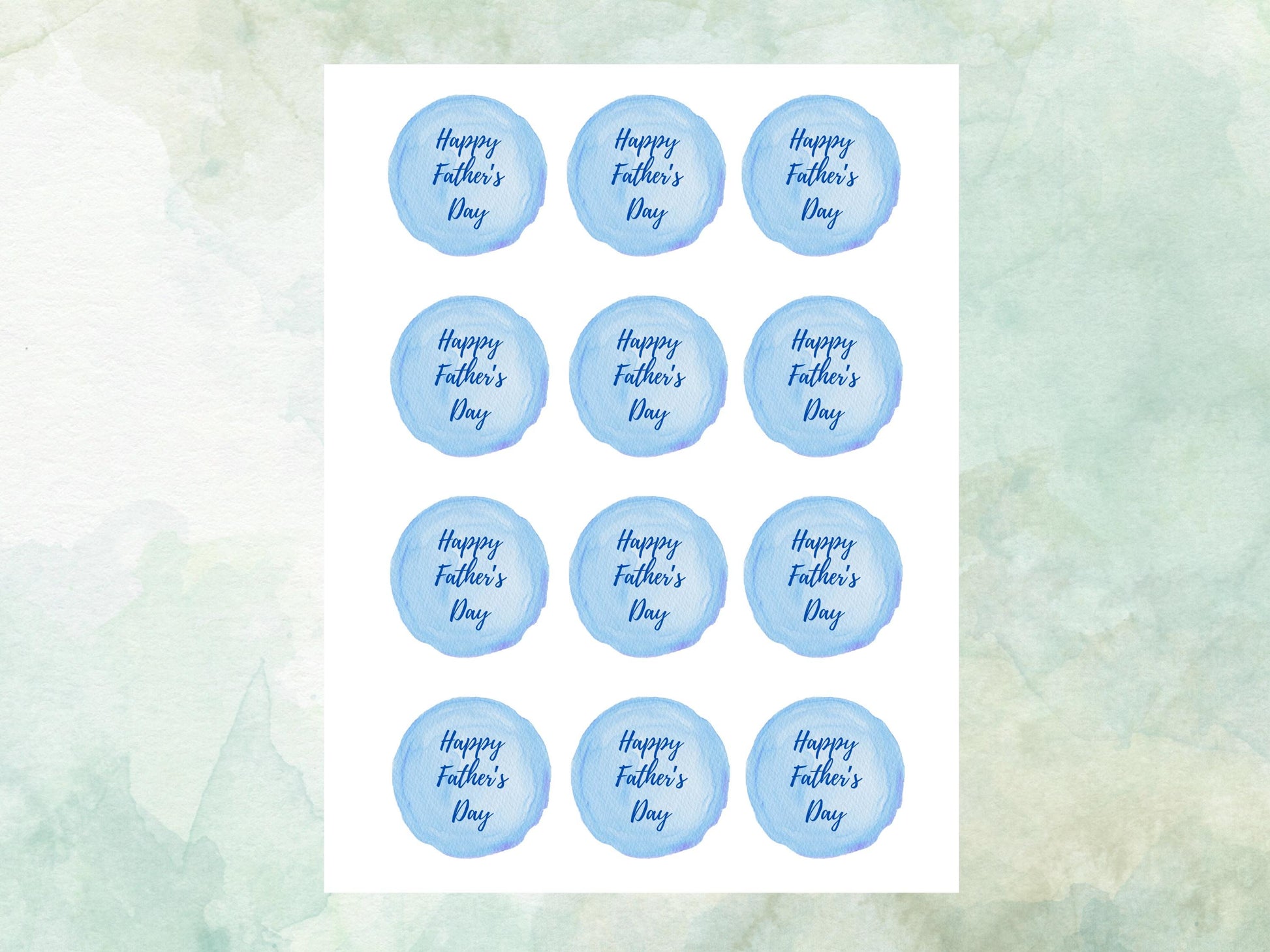 Father's Day Edible Cake Toppers – 2" Wafer Paper, Card, or Icing