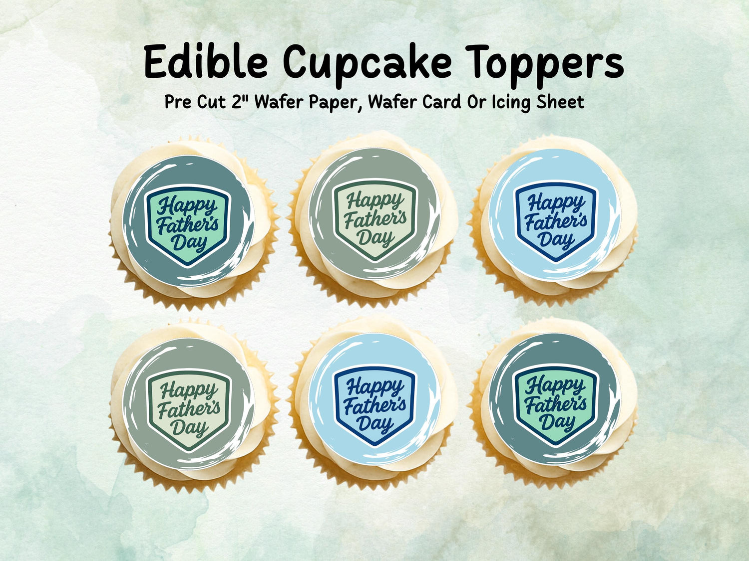 Happy Father's Day Edible Cake Toppers 12 x 2" – Pre cut Wafer Paper, Card or Icing Sheet, Fathers Day Cake Decoration
