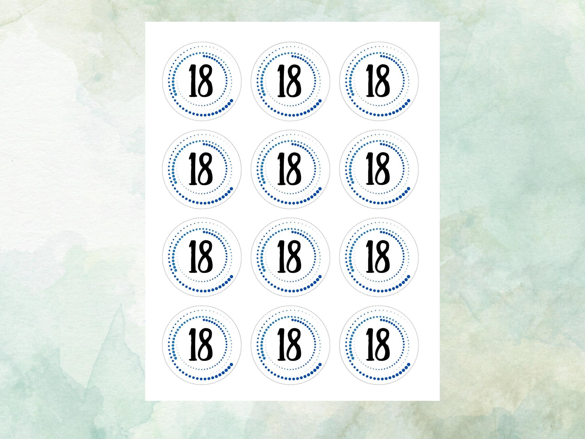 Milestone Birthday Edible Cupcake Toppers 12 x 2" – Pre cut Wafer Paper, Card or Icing Sheet, Customisable Birthday Cake Decoration