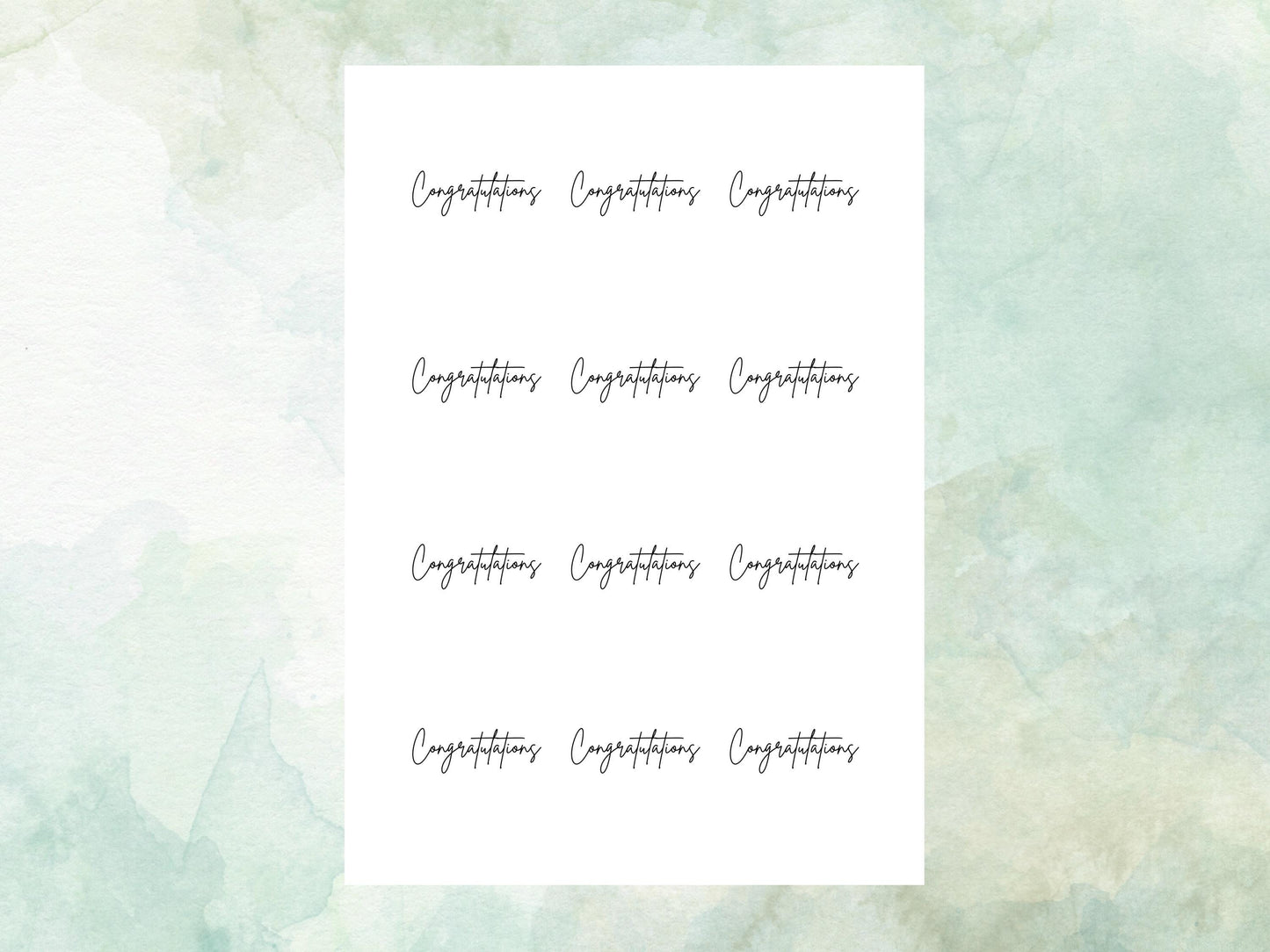 Congratulations Edible Cupcake Toppers 12 x 2" – Pre cut Wafer Paper, Card or Icing Sheet, Engagement Cake Topper, Well Done Cake Topper