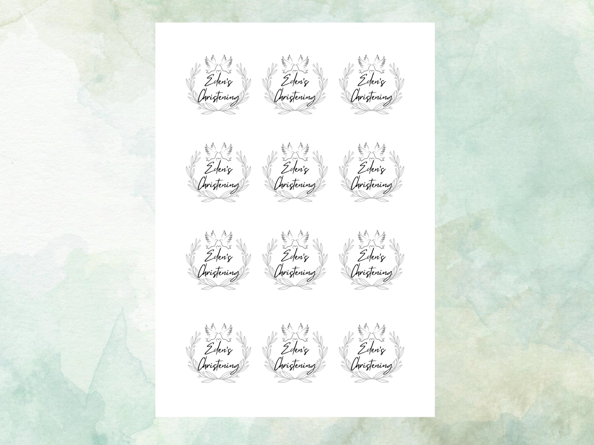 Personalised Edible Cupcake Toppers 12 x 2" – Pre cut Wafer Paper, Card or Icing Sheet, Christening Cake Topper, Baptism Cake Topper