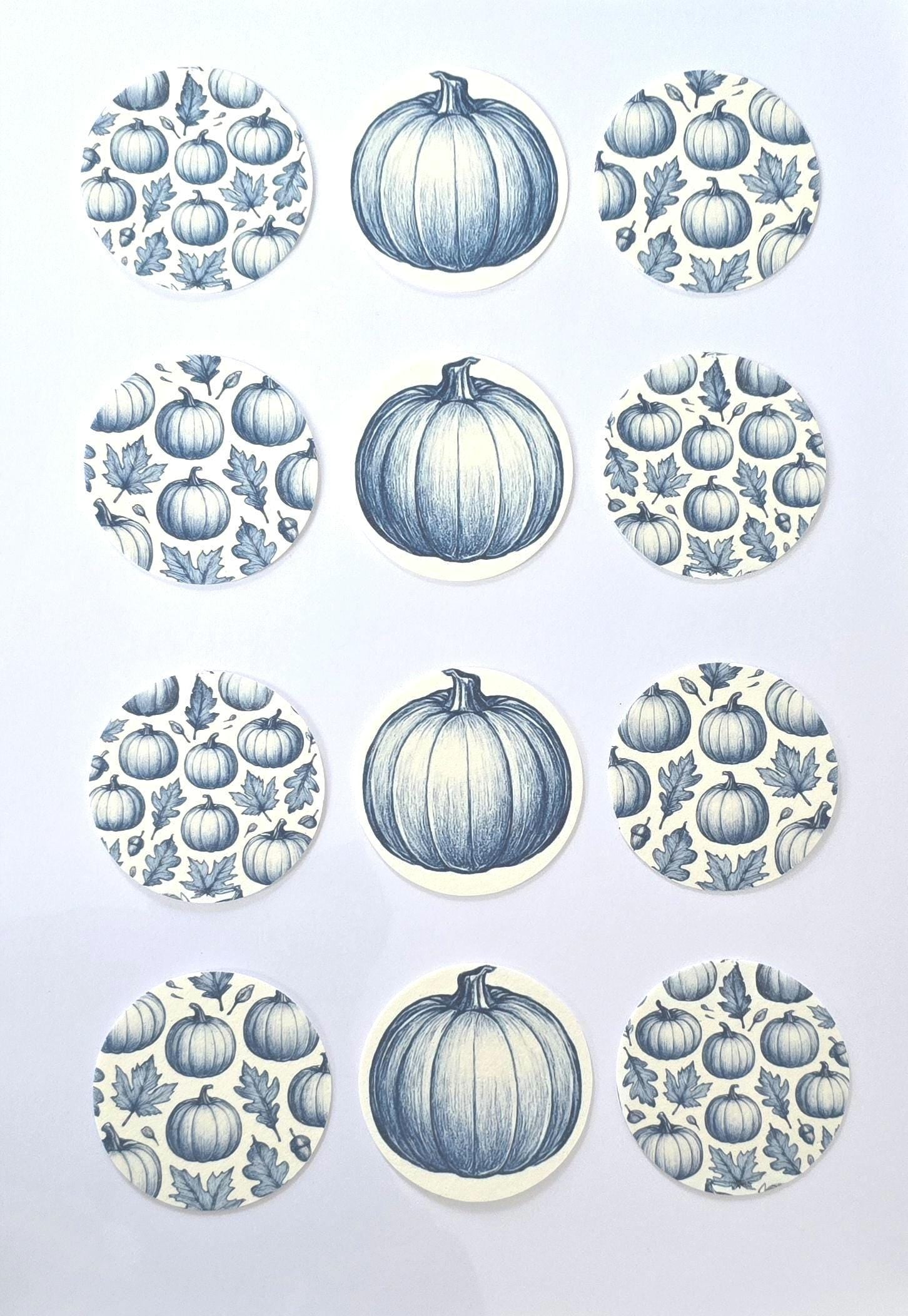 Pumpkin Edible Cupcake Toppers - Halloween Party Decoration (2 inch)