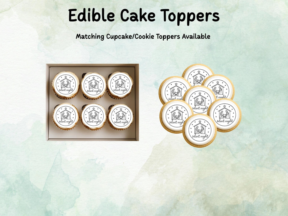 Nativity Christmas Cake Topper: Edible Wafer Paper, Card, or Icing
