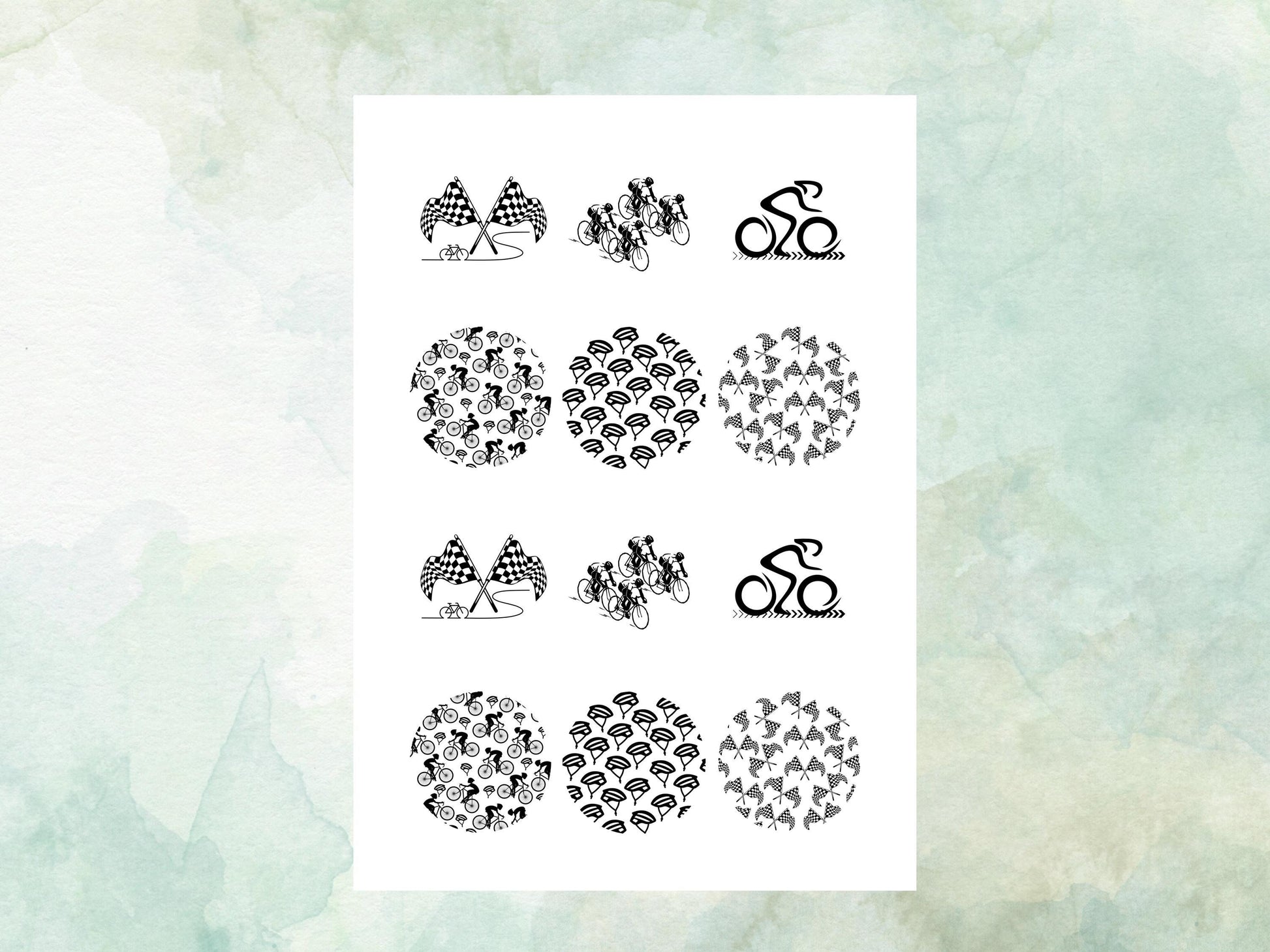 Cyclist Edible Cupcake Toppers 12 x 2" – Pre cut Wafer Paper, Card or Icing Sheet, Sports Party Decoration, Cake images