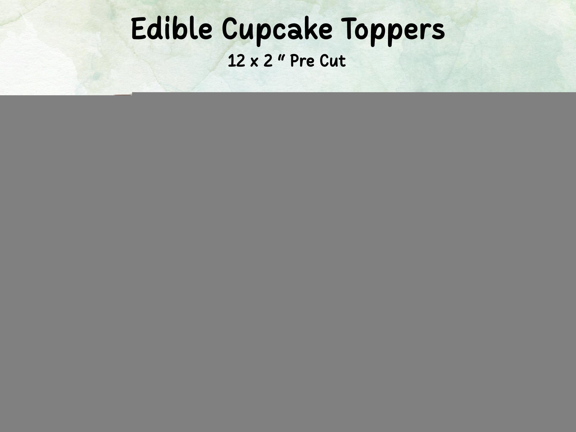 Happy 80th Birthday Edible Cupcake Toppers 12 x 2"– Pre cut Wafer Paper, Card or Icing Sheet