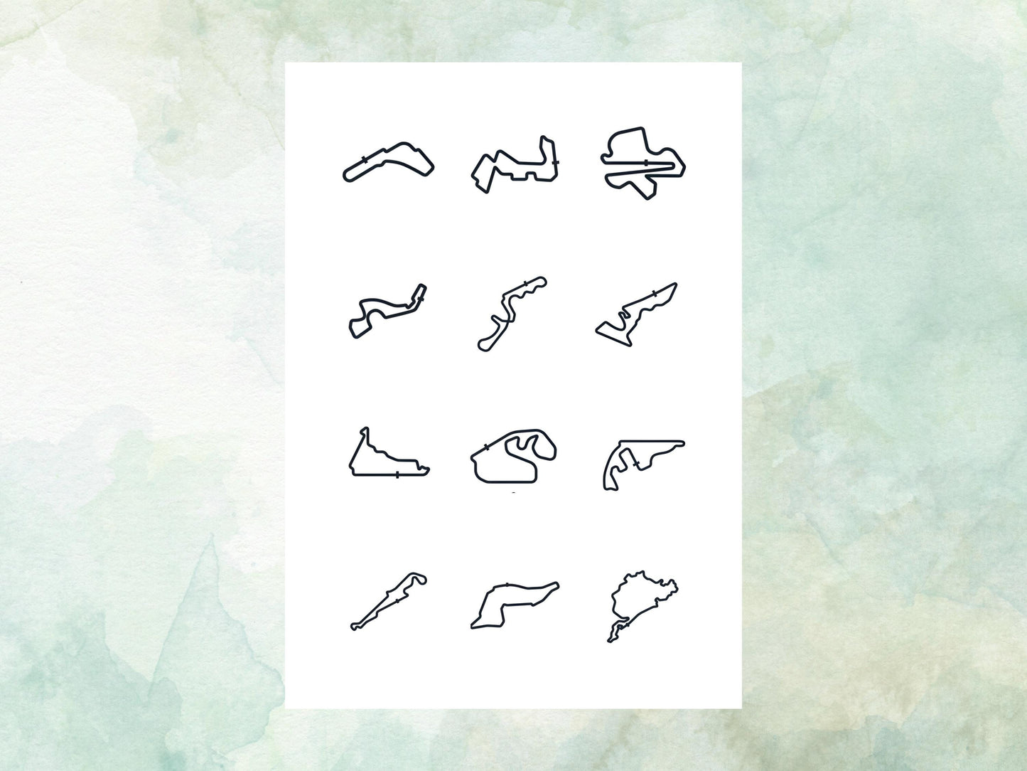 Racing Track Edible Cupcake Toppers 12 x 2" – Pre cut Wafer Paper, Card or Icing Sheet, Race Car Party Decoration