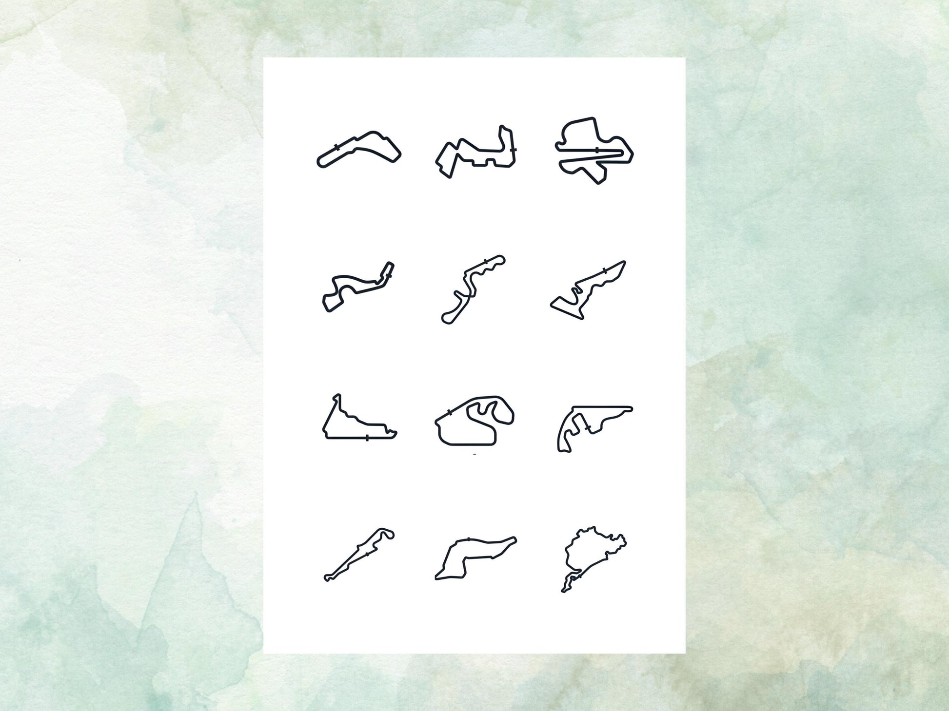 Racing Track Edible Cupcake Toppers 12 x 2" – Pre cut Wafer Paper, Card or Icing Sheet, Race Car Party Decoration