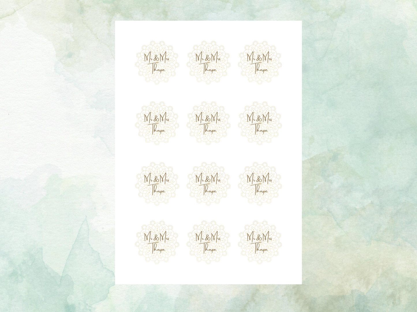 Personalised Wedding or Engagement Edible Cupcake Toppers 12 x 2" – Pre cut Wafer Paper, Card or Icing Sheet