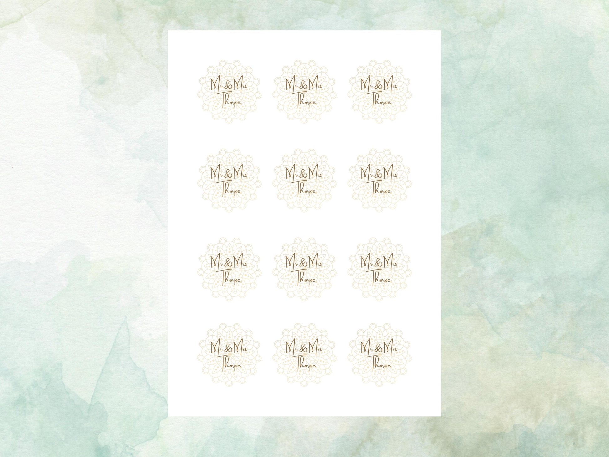 Personalised Wedding or Engagement Edible Cupcake Toppers 12 x 2" – Pre cut Wafer Paper, Card or Icing Sheet