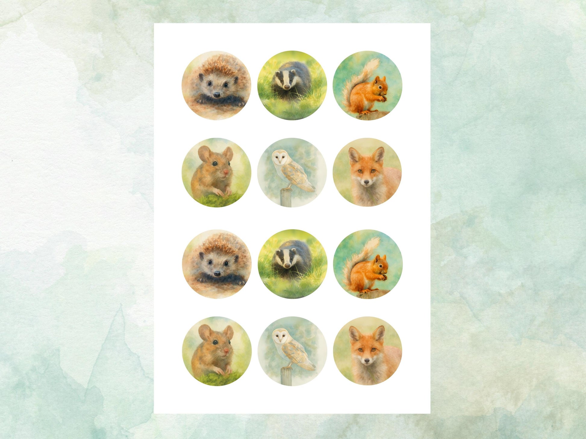 Forest Animal Edible Cupcake Toppers 12 x 2" Woodland Cake Decoration
