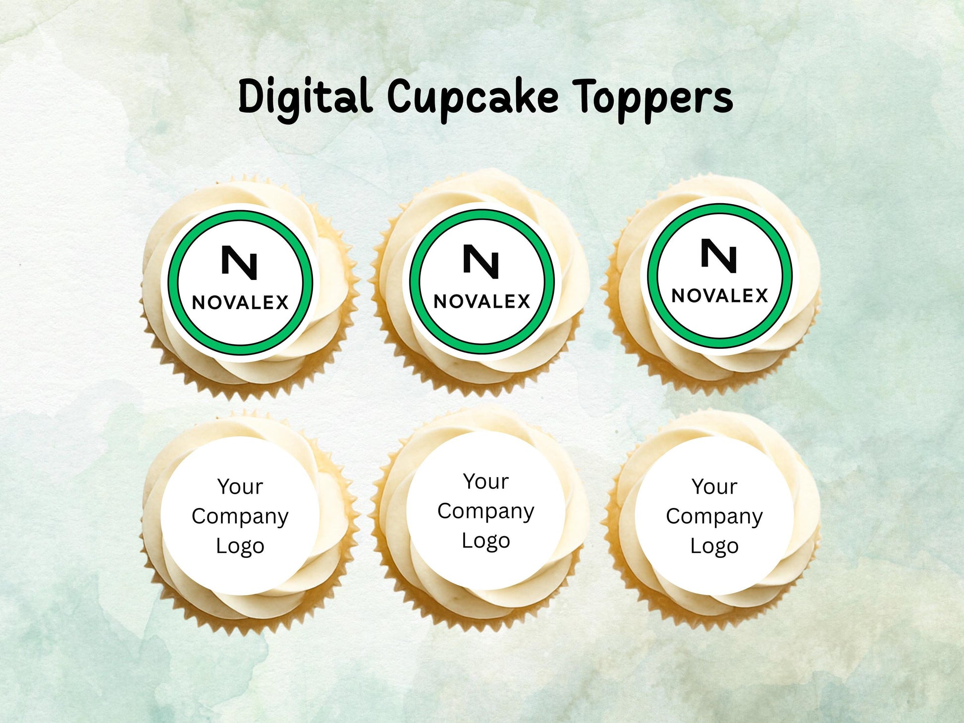 Digital Download Cupcake Toppers, Customized, Company logo Toppers