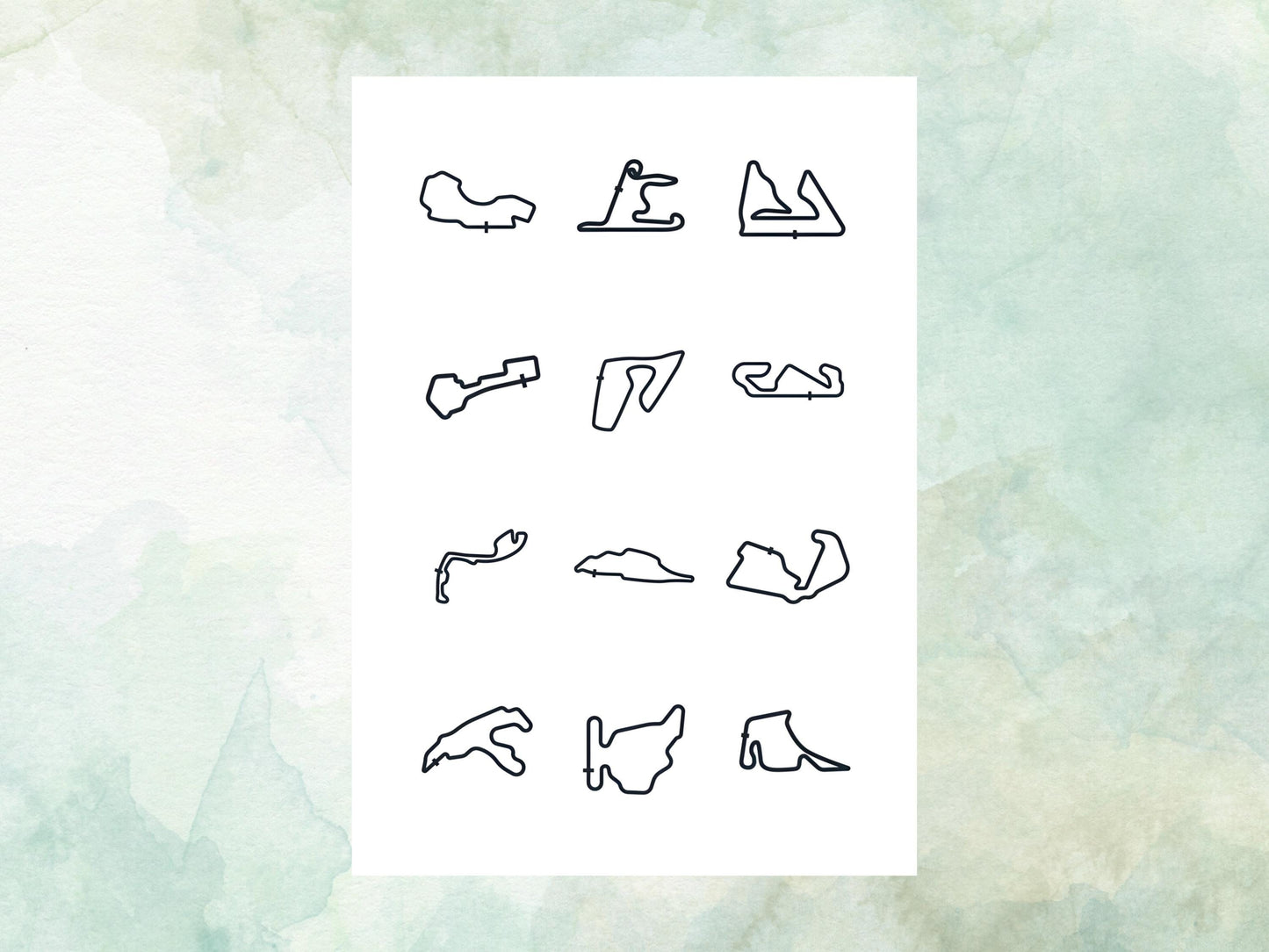 Racing Track Edible Cupcake Toppers – Race Car Party (Wafer Paper, Card or Icing Sheet)