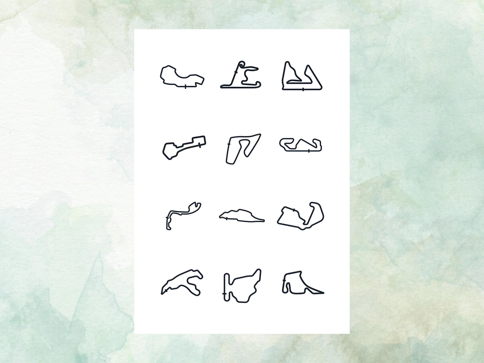 Racing Track Edible Cupcake Toppers – Race Car Party (Wafer Paper, Card or Icing Sheet)