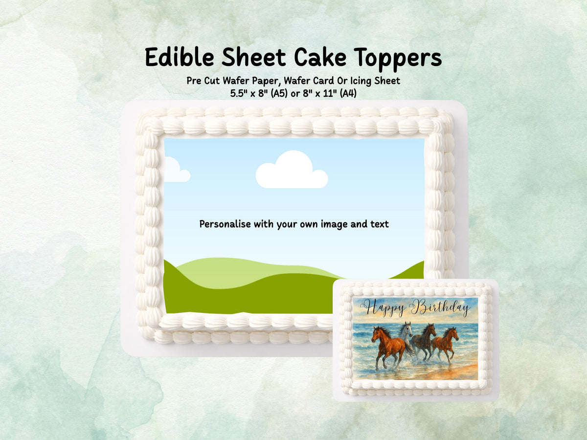 Personalised Edible Cake Topper, Sheet Cake Decoration