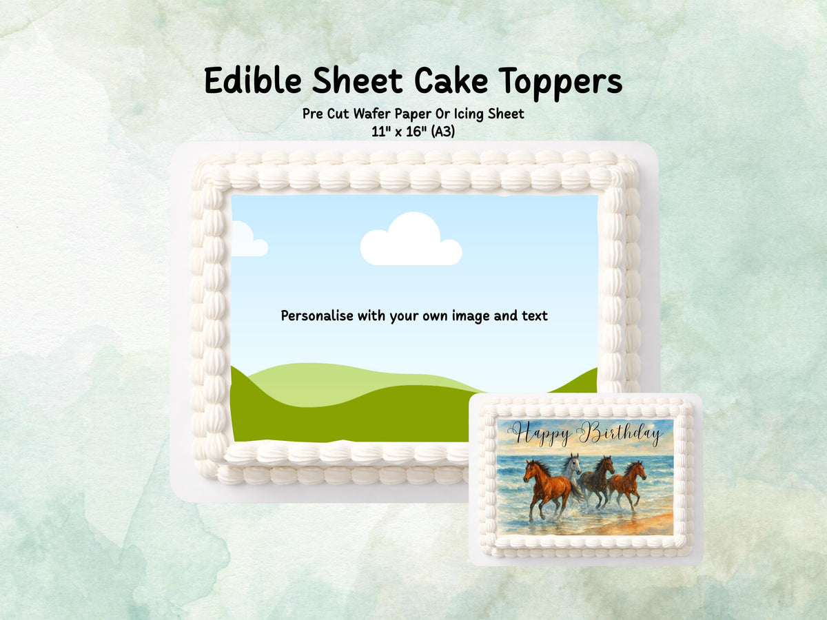 Personalised Edible Cake Topper, Sheet Cake Decoration
