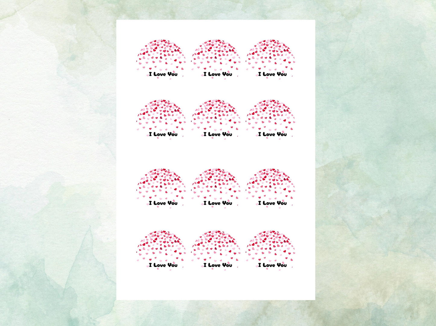 I Love You Edible Cupcake Toppers 12 x 2", Valentine's Day Cake Toppers