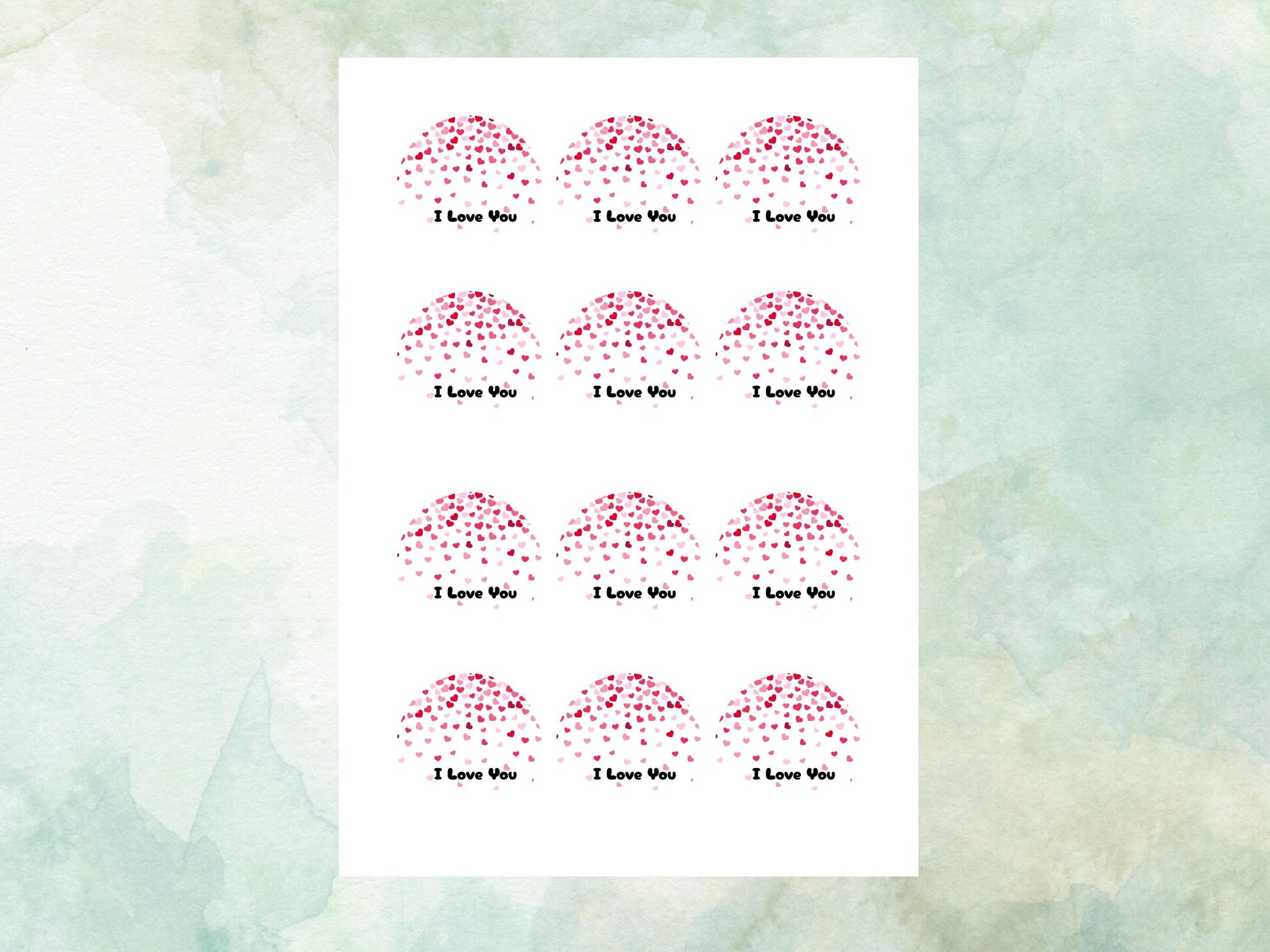 I Love You Edible Cupcake Toppers 12 x 2", Valentine's Day Cake Toppers