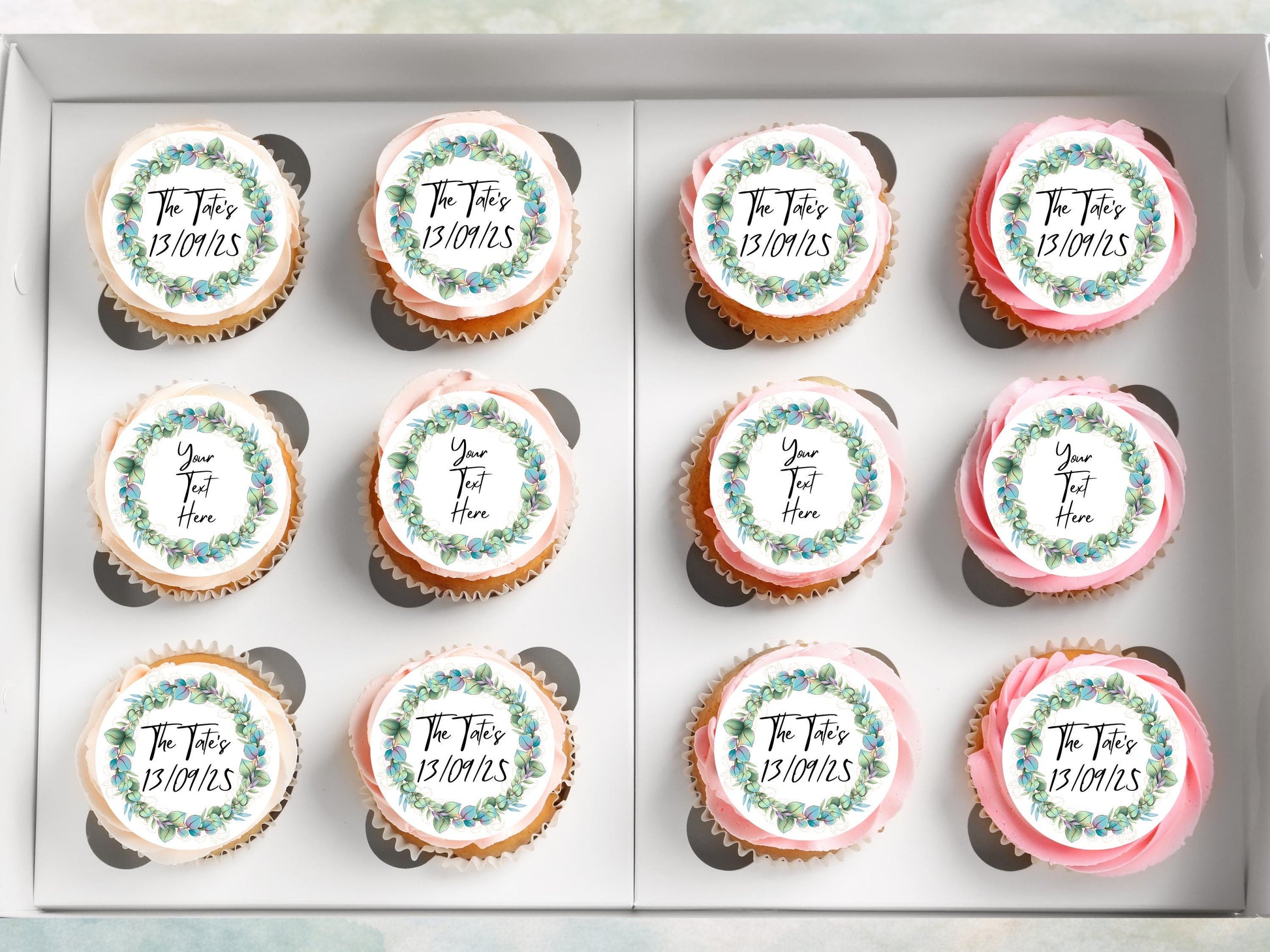 Personalized Edible Cupcake Toppers - Wedding, Birthday (Pre-cut)