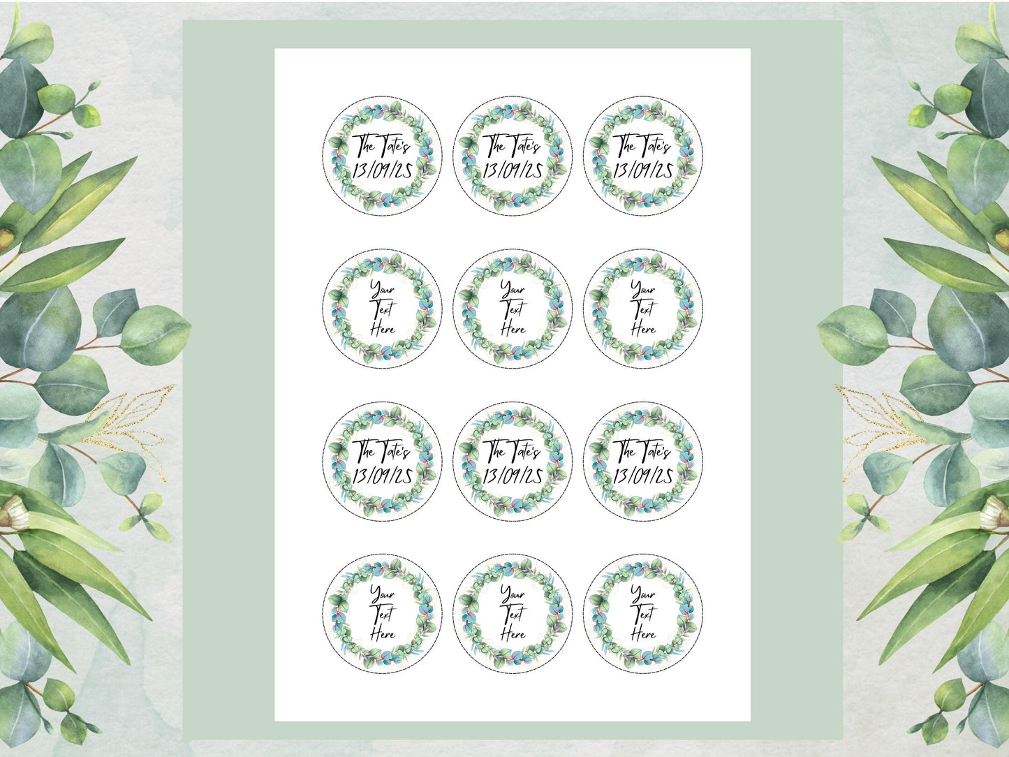 Personalized Edible Cupcake Toppers - Wedding, Birthday (Pre-cut)