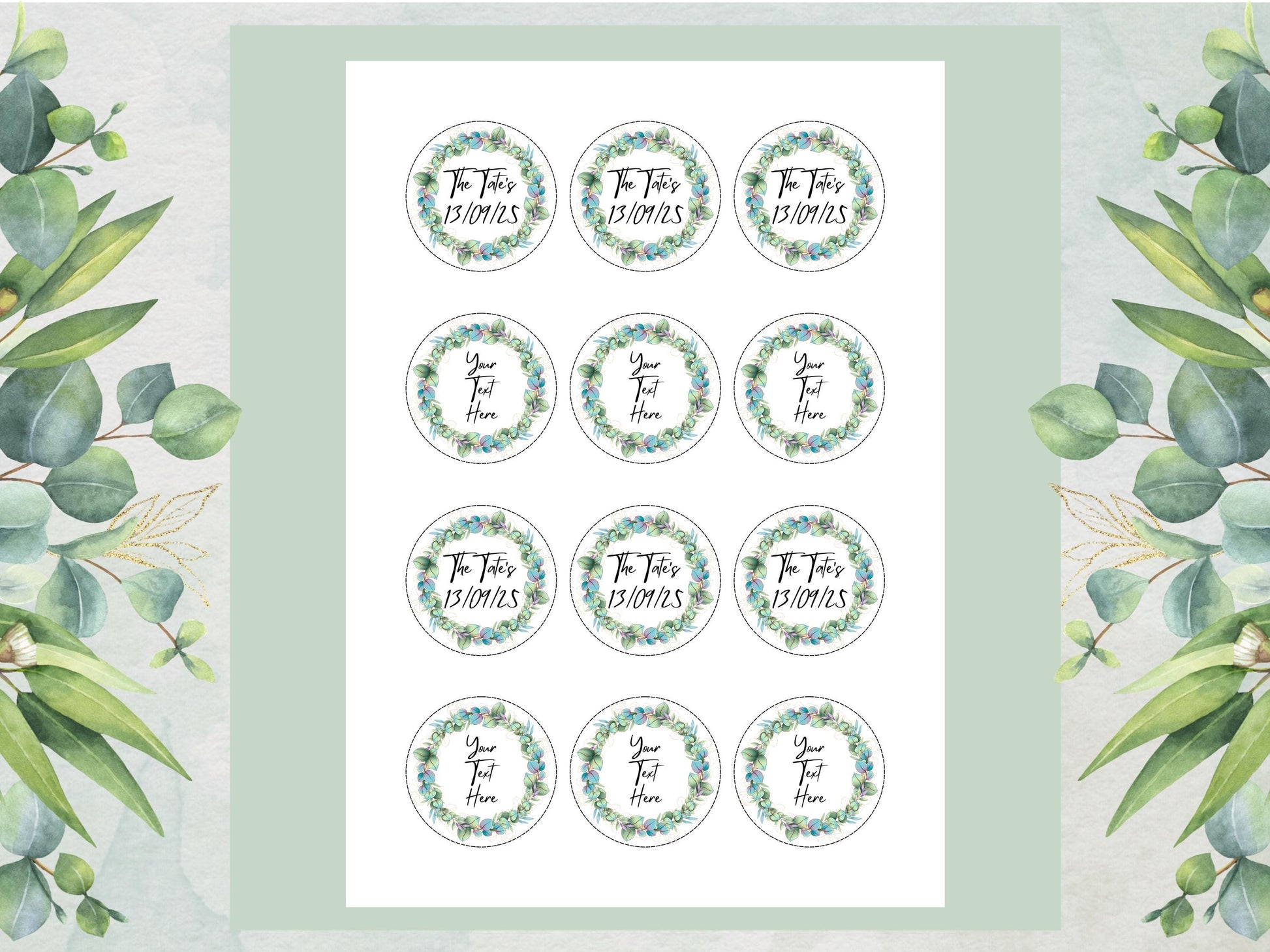 Personalized Edible Cupcake Toppers - Wedding, Birthday (Pre-cut)