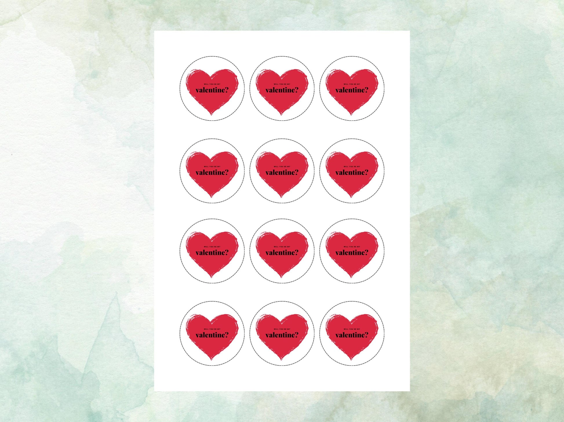 Heart Valentines Day Edible Cupcake Toppers, Will You Be My Valentine Toppers