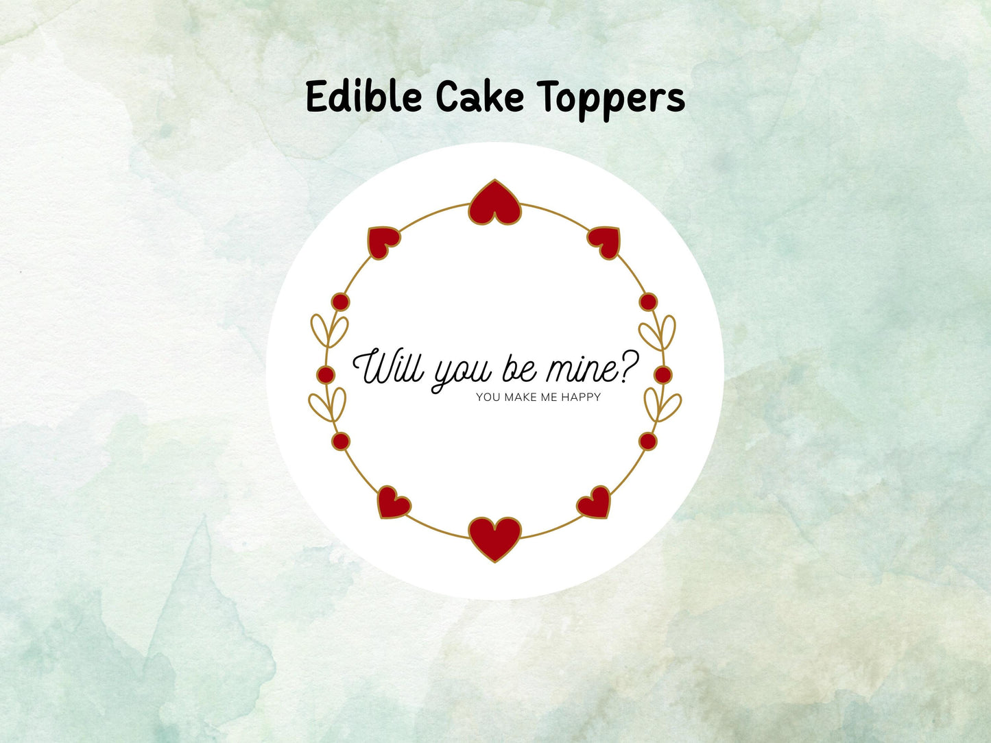 Will You Be Mine Edible Cake Topper, Valentines Day Cake Decoration