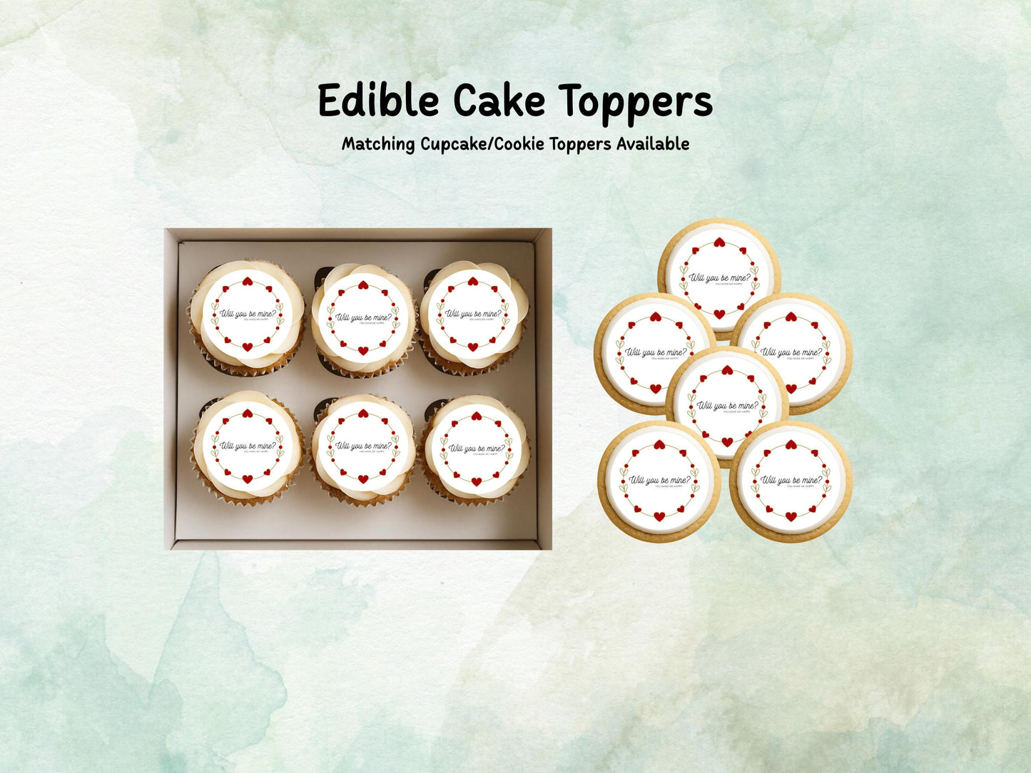 Will You Be Mine Edible Cake Topper, Valentines Day Cake Decoration