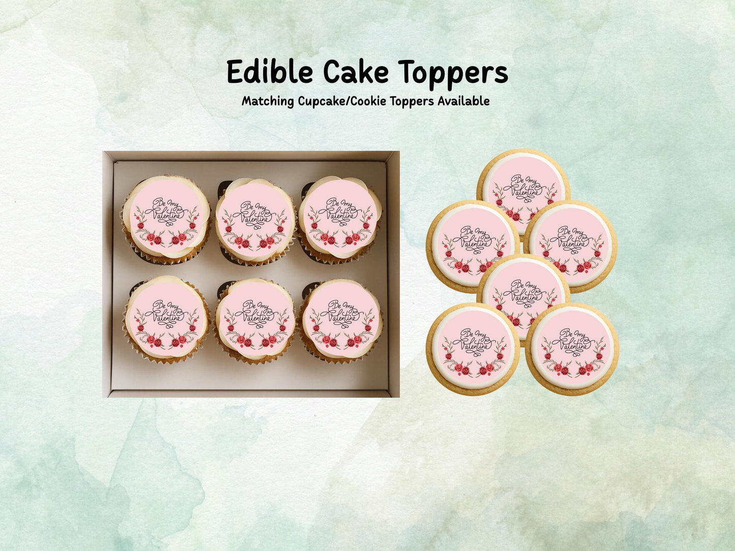 Be My Valentine Edible Cake Topper, Valentines Day Cake Decoration