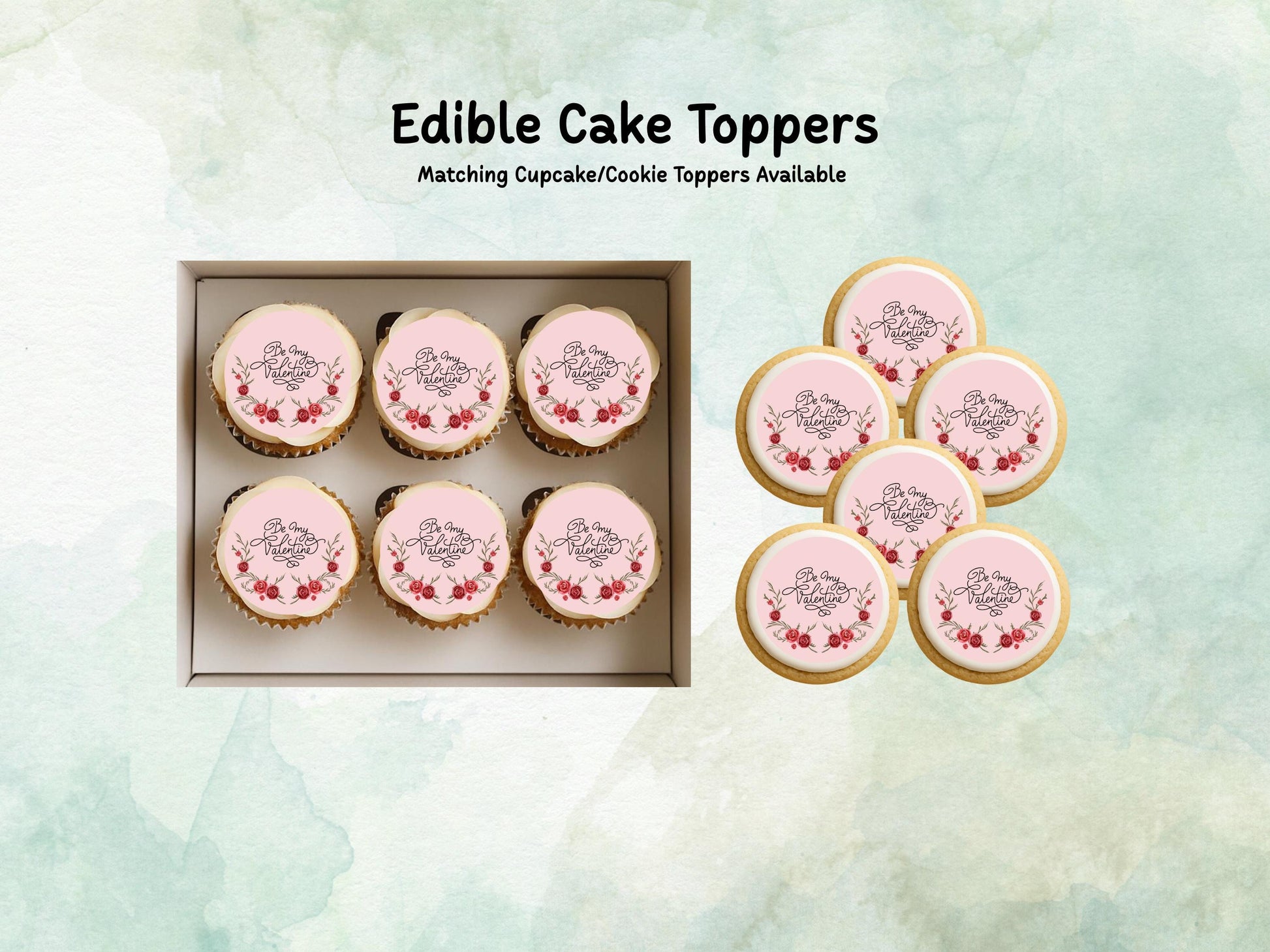 Be My Valentine Edible Cake Topper, Valentines Day Cake Decoration