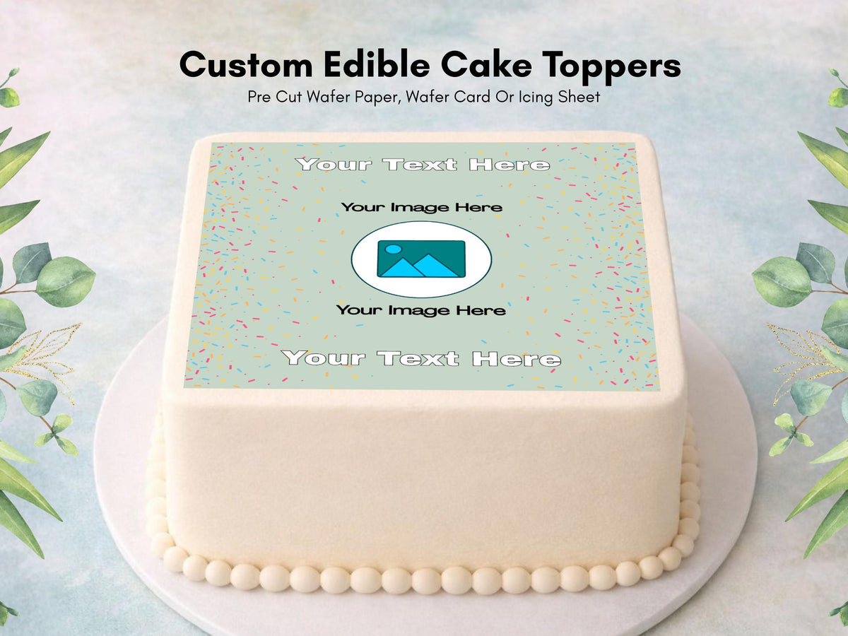 Personalised Edible Cake & Cupcake Toppers, Custom Image and Text Topper