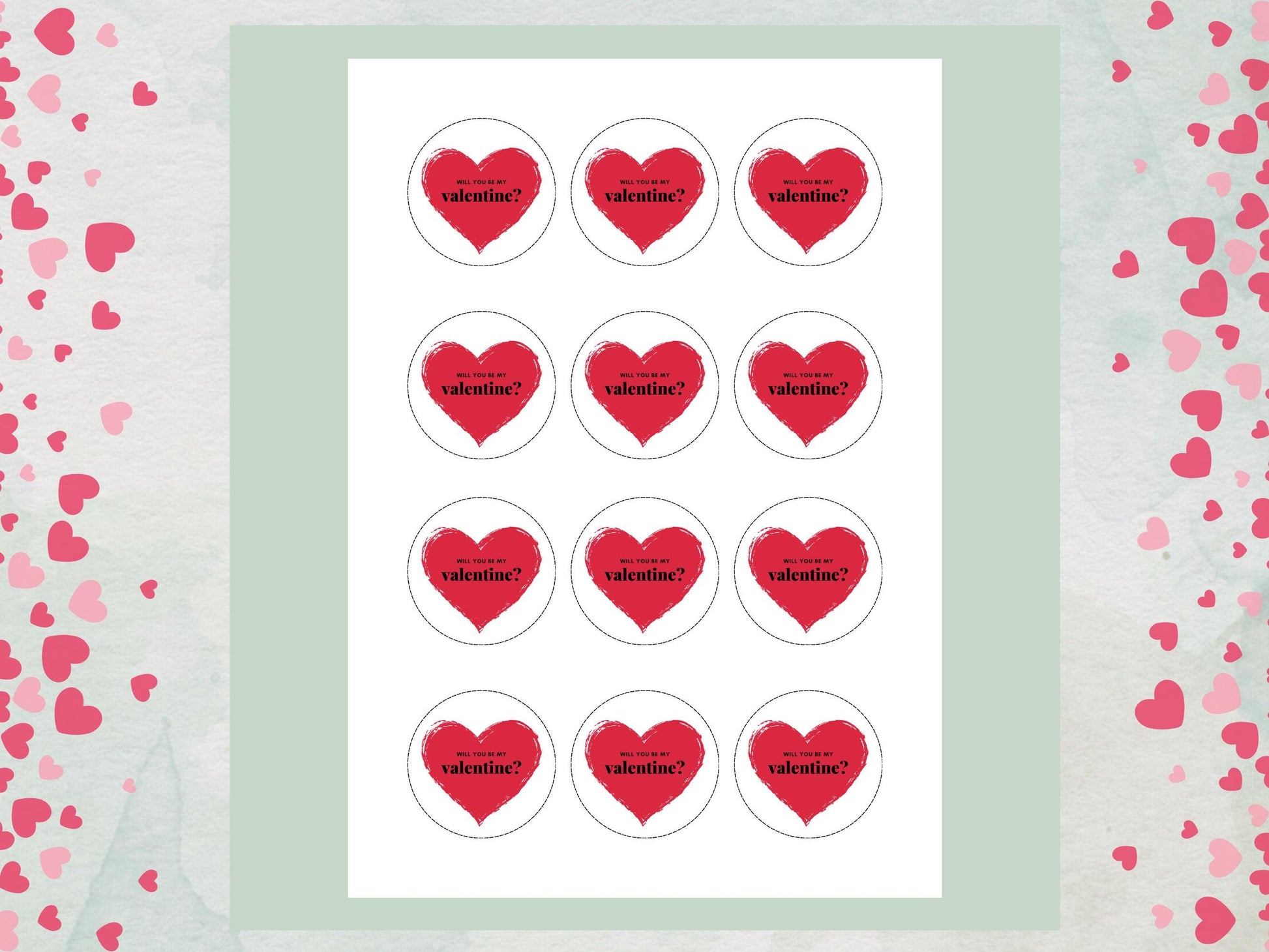 Heart Valentines Day Edible Cupcake Toppers, Will You Be My Valentine Toppers