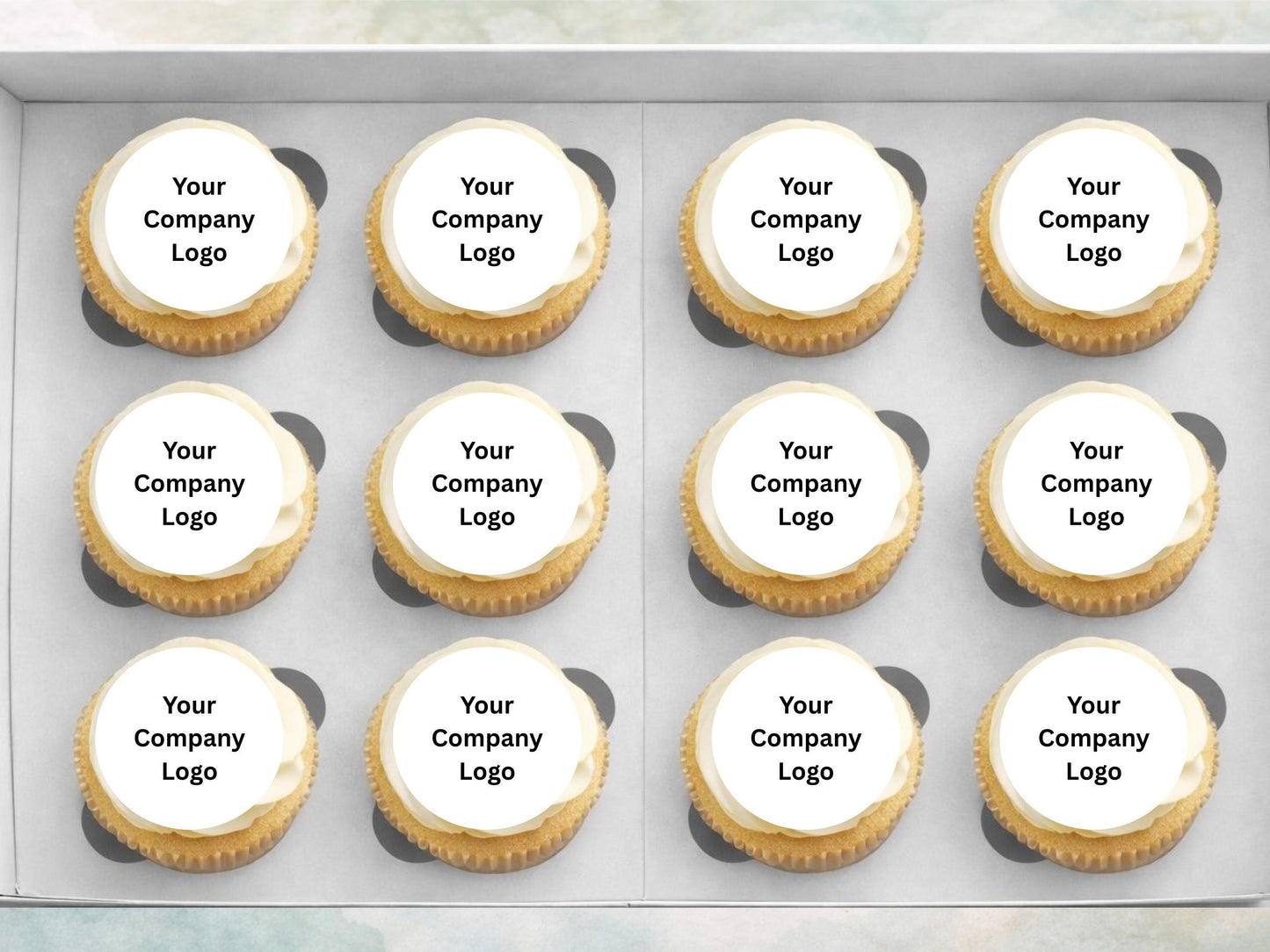 Company Logo Edible Cupcake Toppers, Personalized image toppers
