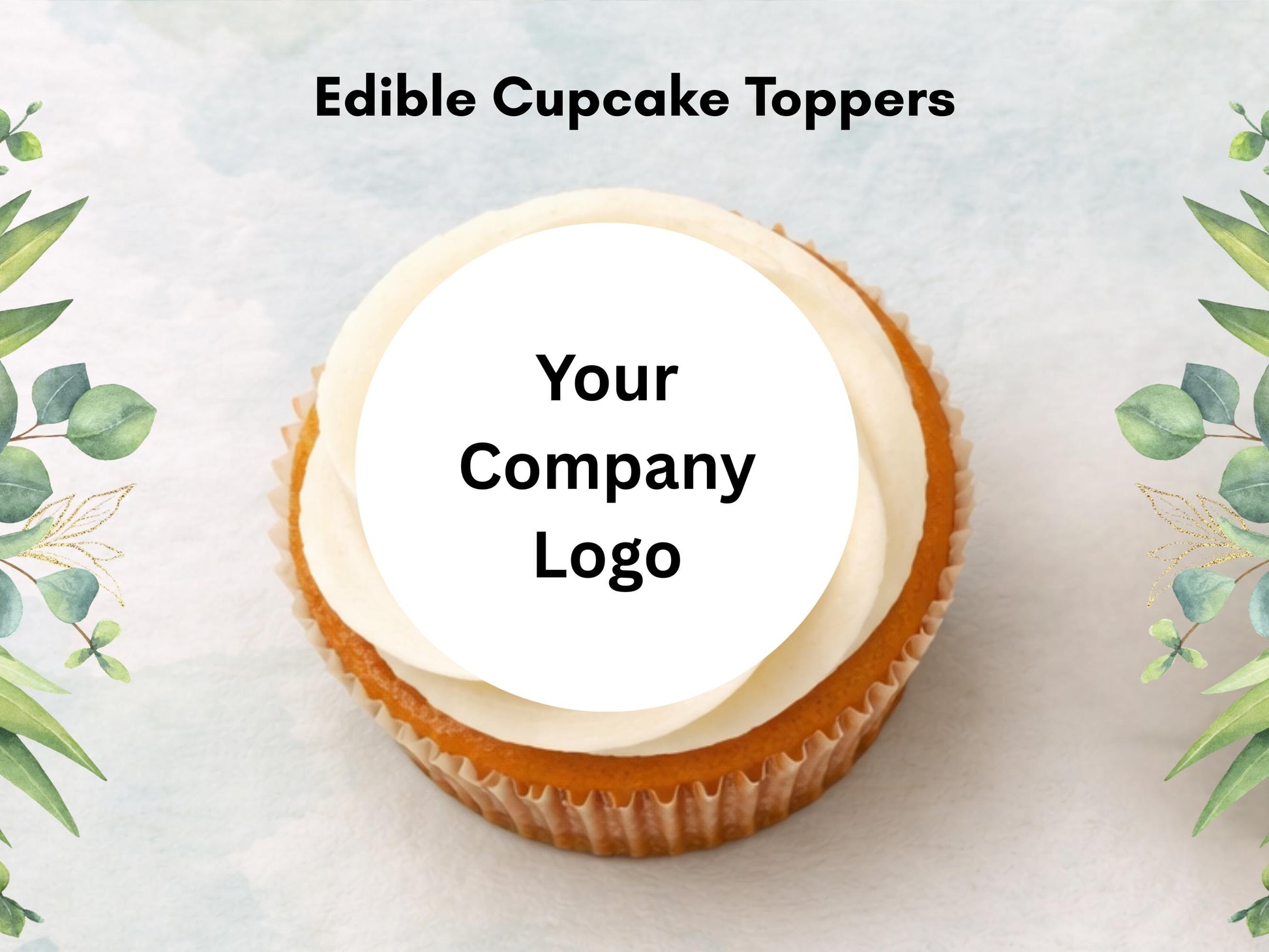 Company Logo Edible Cupcake Toppers, Personalized image toppers