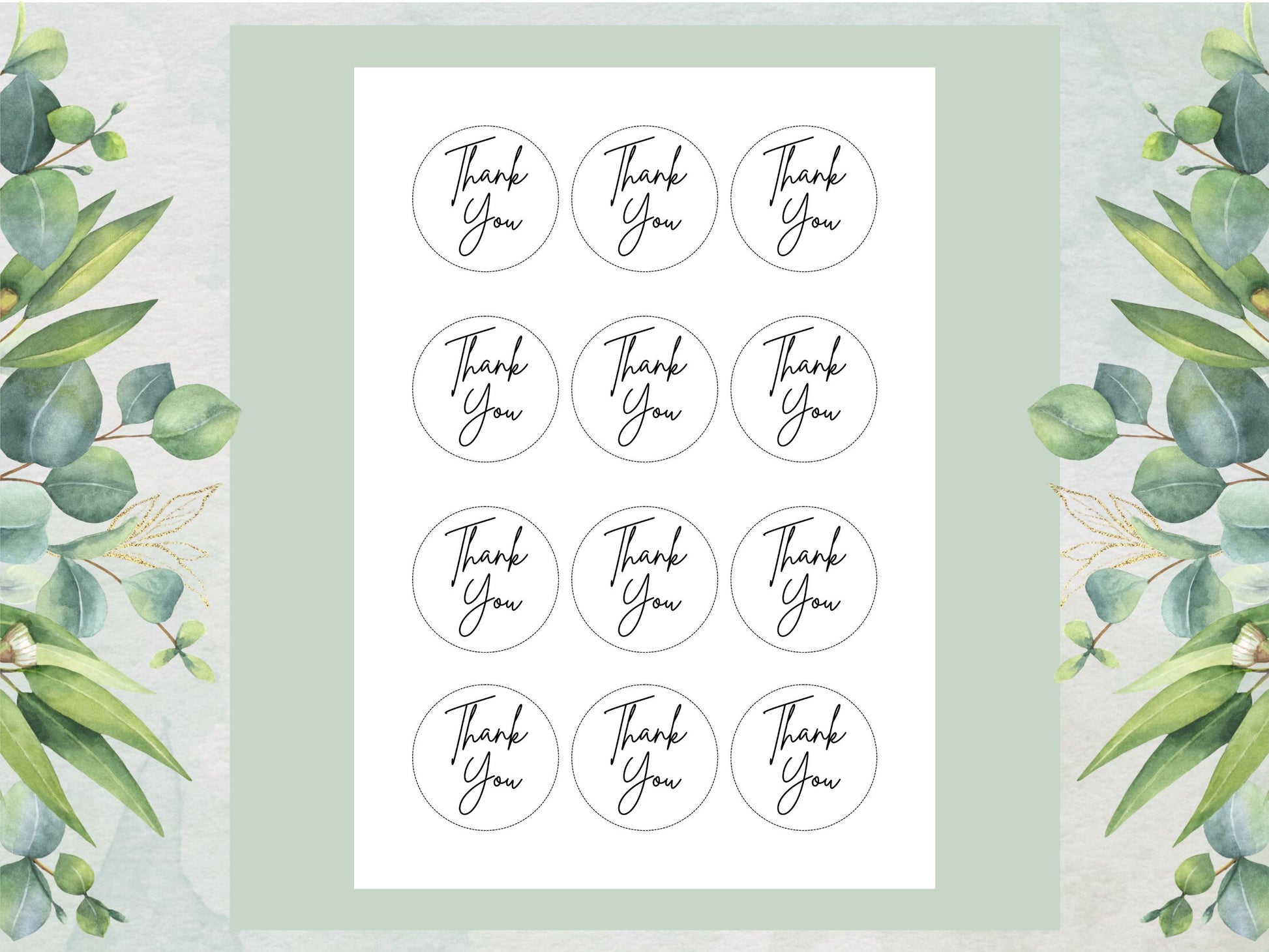 Thank You Edible Cupcake Toppers – 2" Wafer Paper, Card, or Icing (Pre-Cut)
