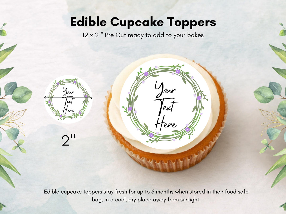 Personalized Edible Cupcake Toppers – Christening, Baptism Cake Decoration